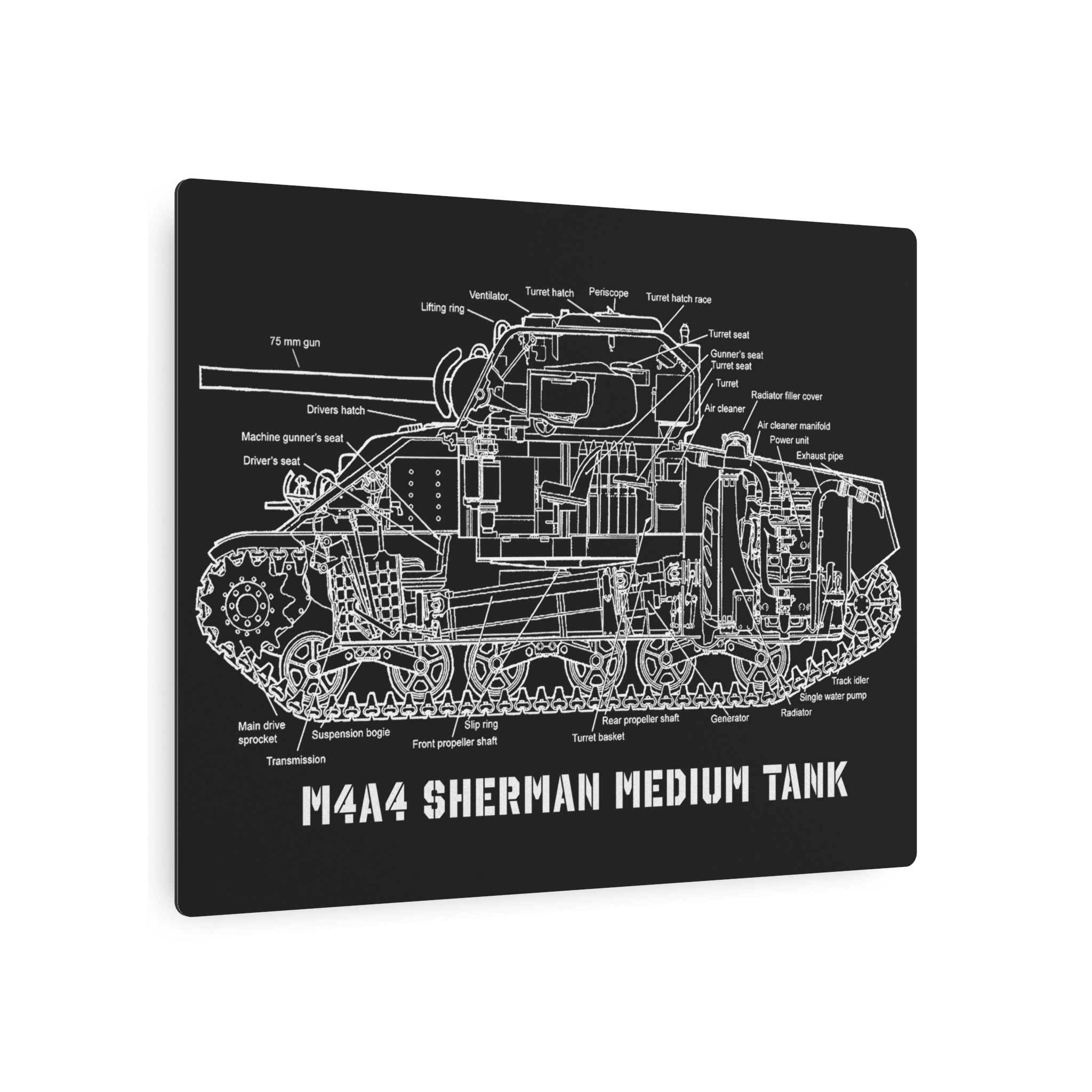 Metal Poster | M4A4 Sherman Tank Cutaway