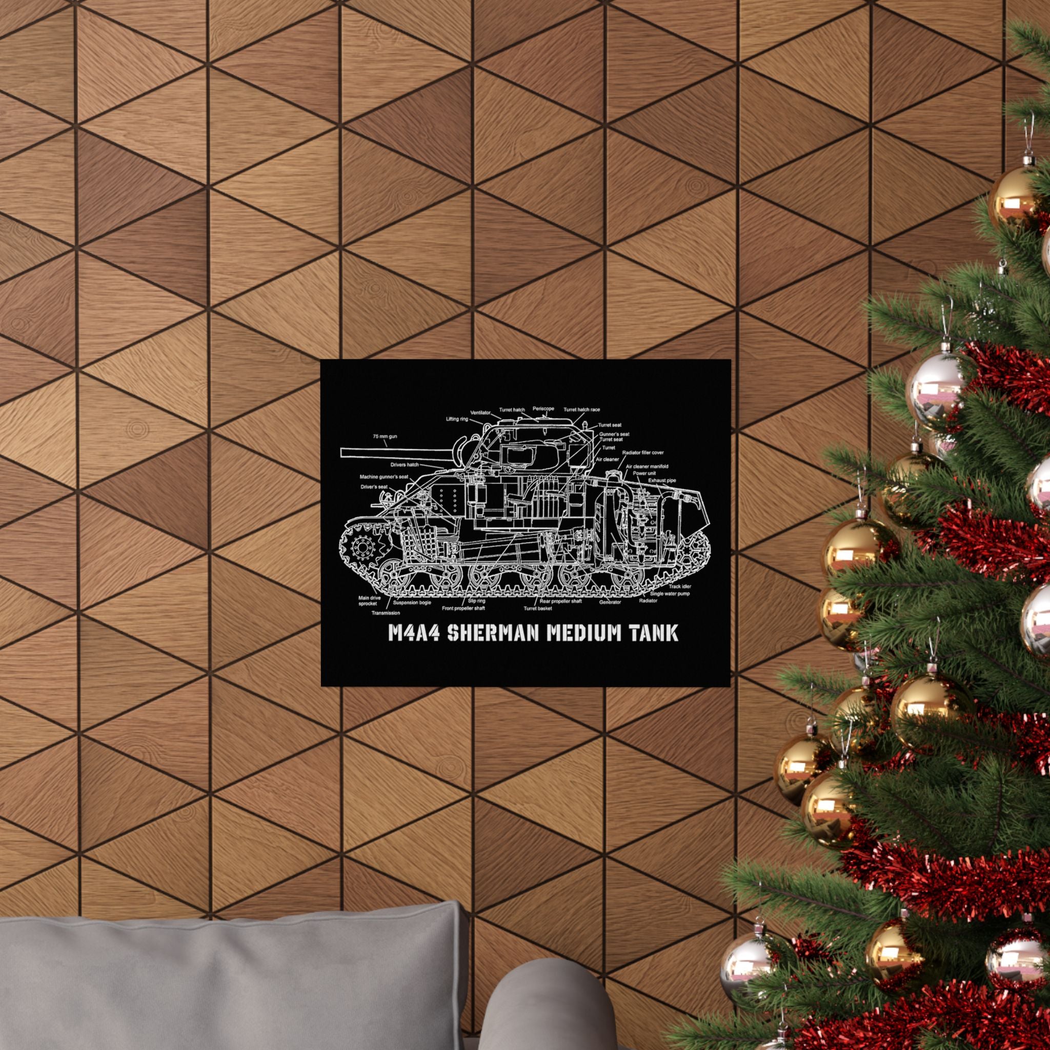 Matte Poster | M4A4 Sherman Tank Cutaway