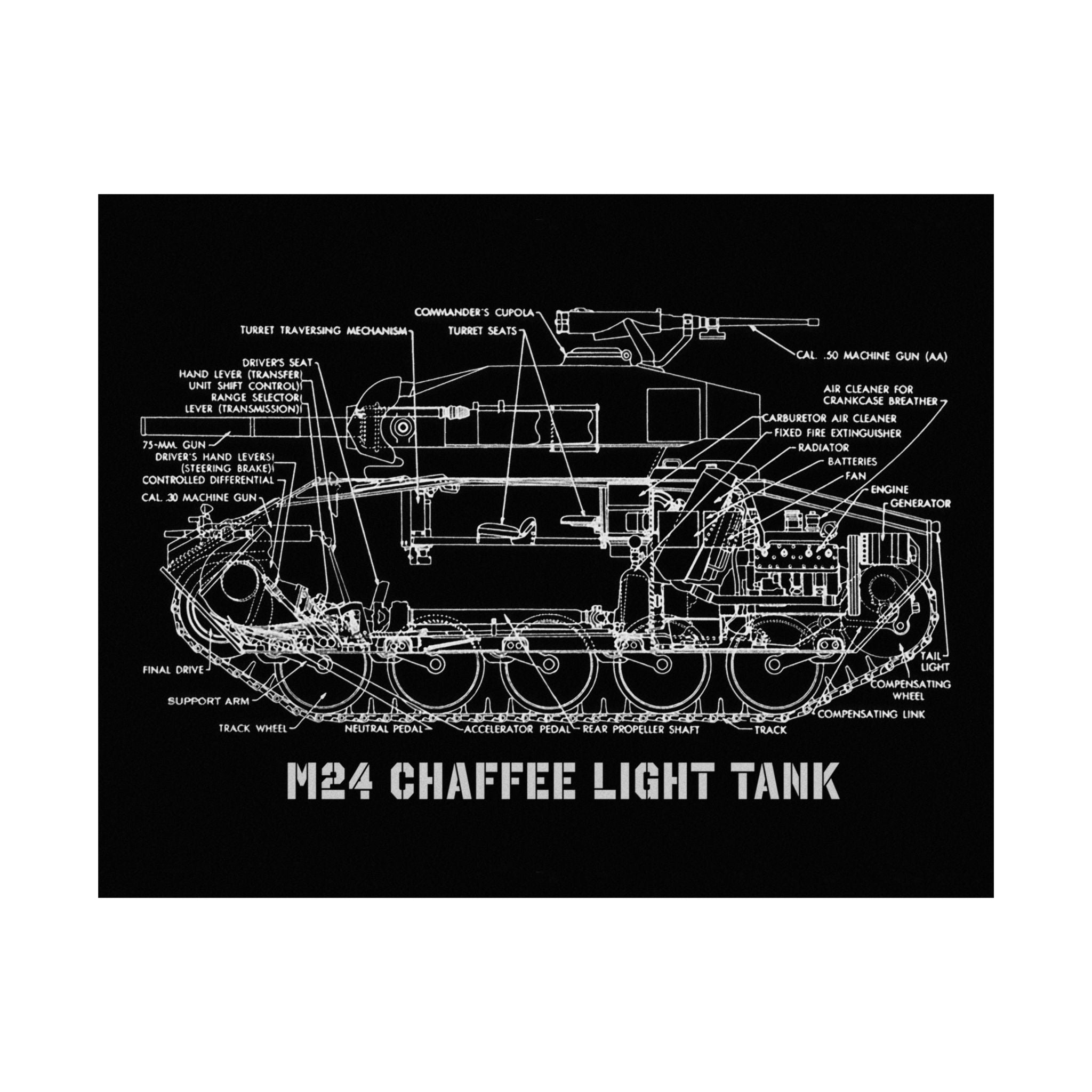 Matte Poster | M24 Chaffee Tank Cutaway