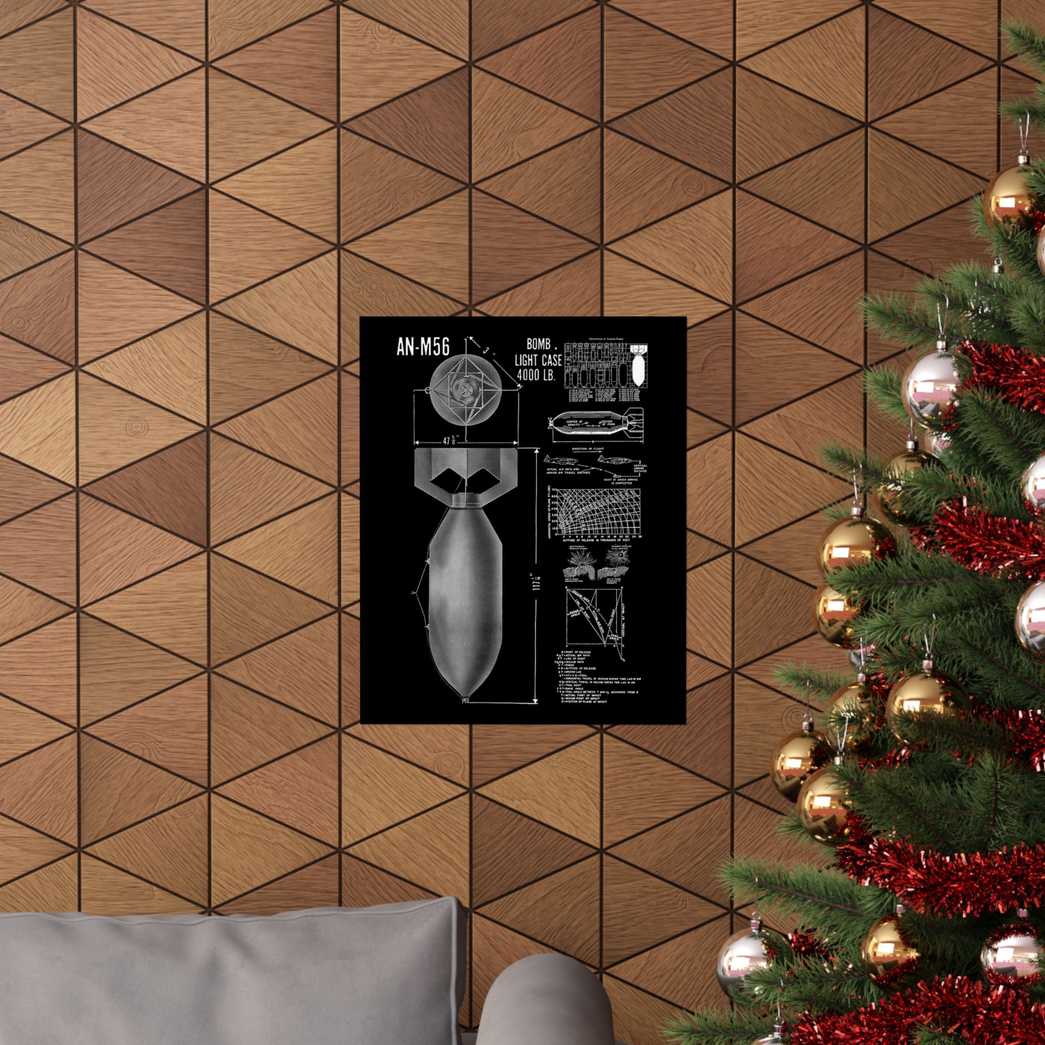 Matte Poster | An-M56 4,000 lb Bomb