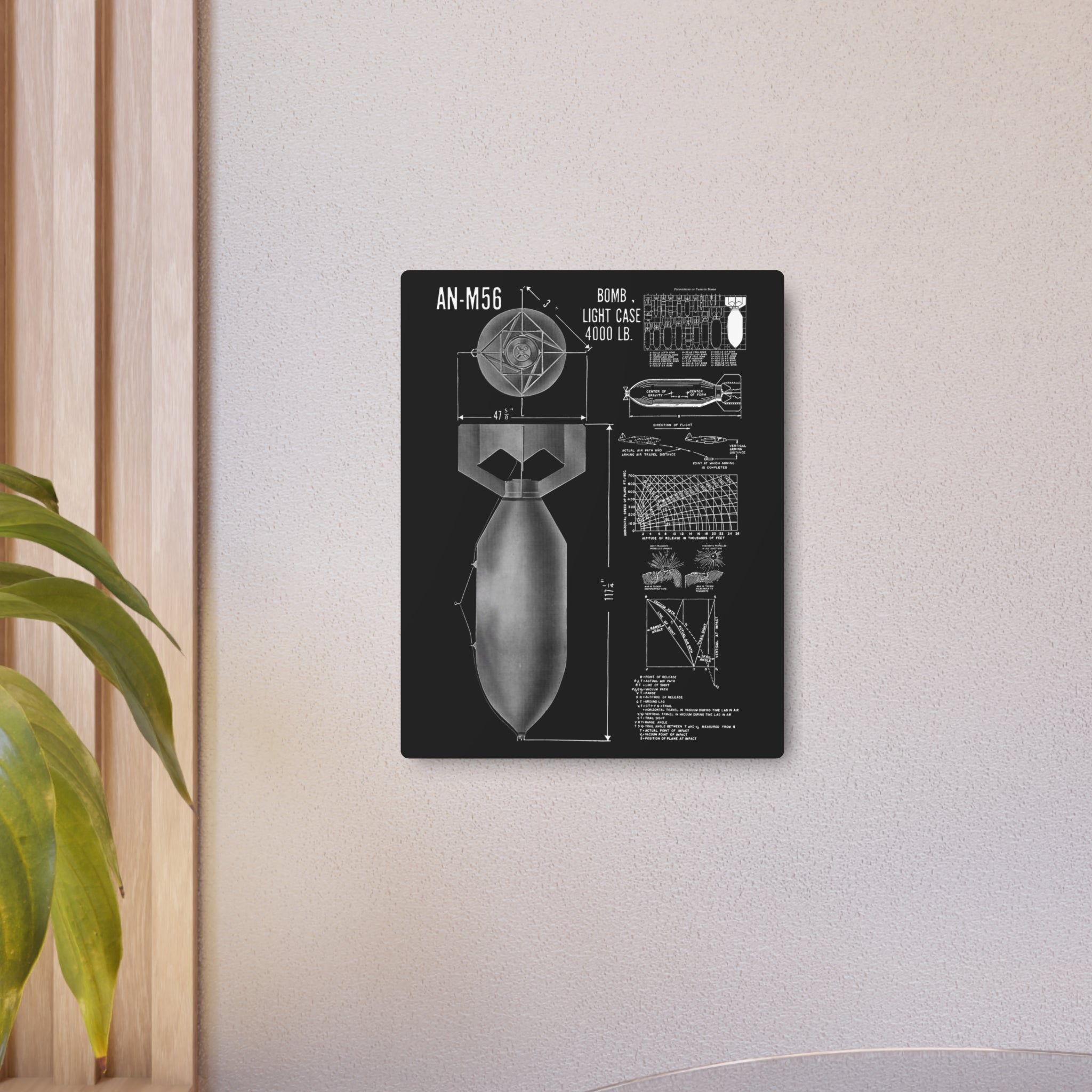 Metal Poster | An-M56 4,000 lb Bomb