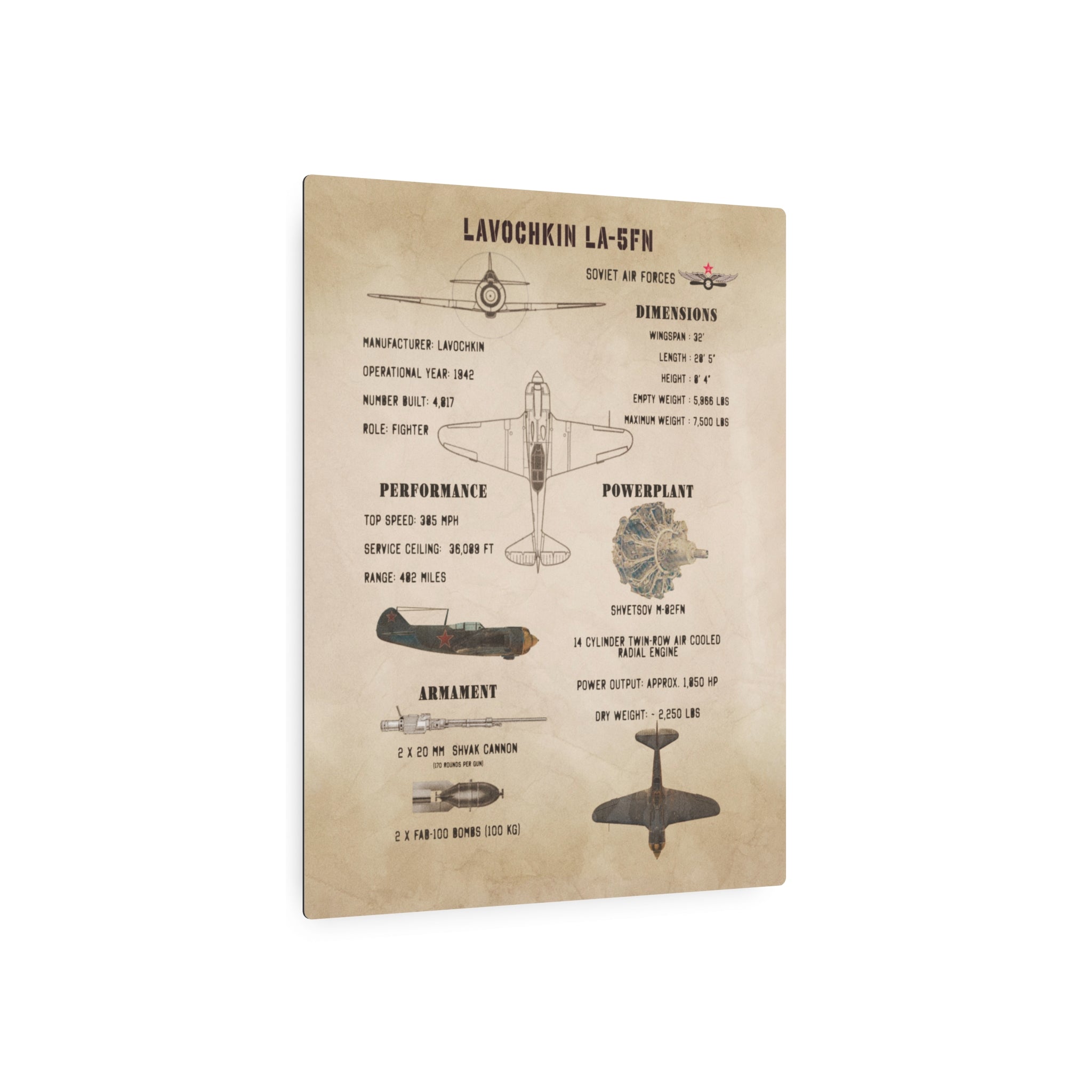 Metal Poster | Lavochkin La-5FN Specs