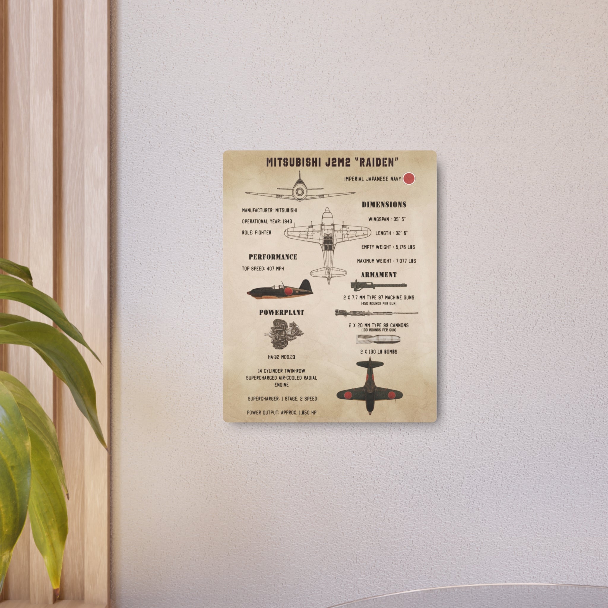 Metal Poster | J2M2 "Raiden" Specs