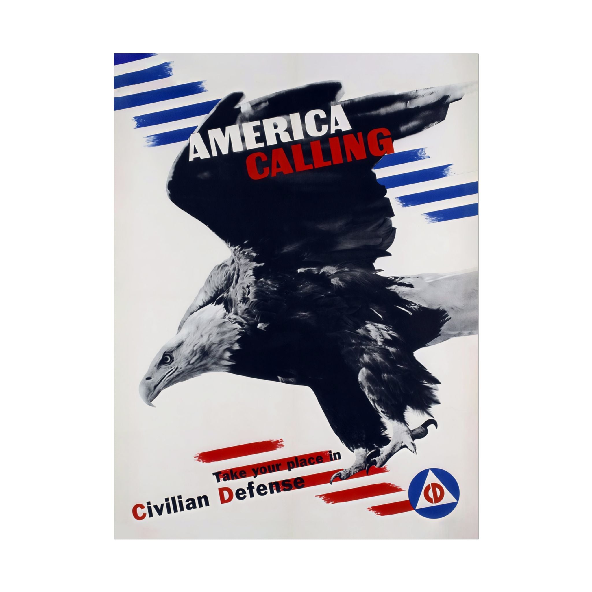Vintage Glossy Poster | WW2 "America Calling" Civilian Defense Poster