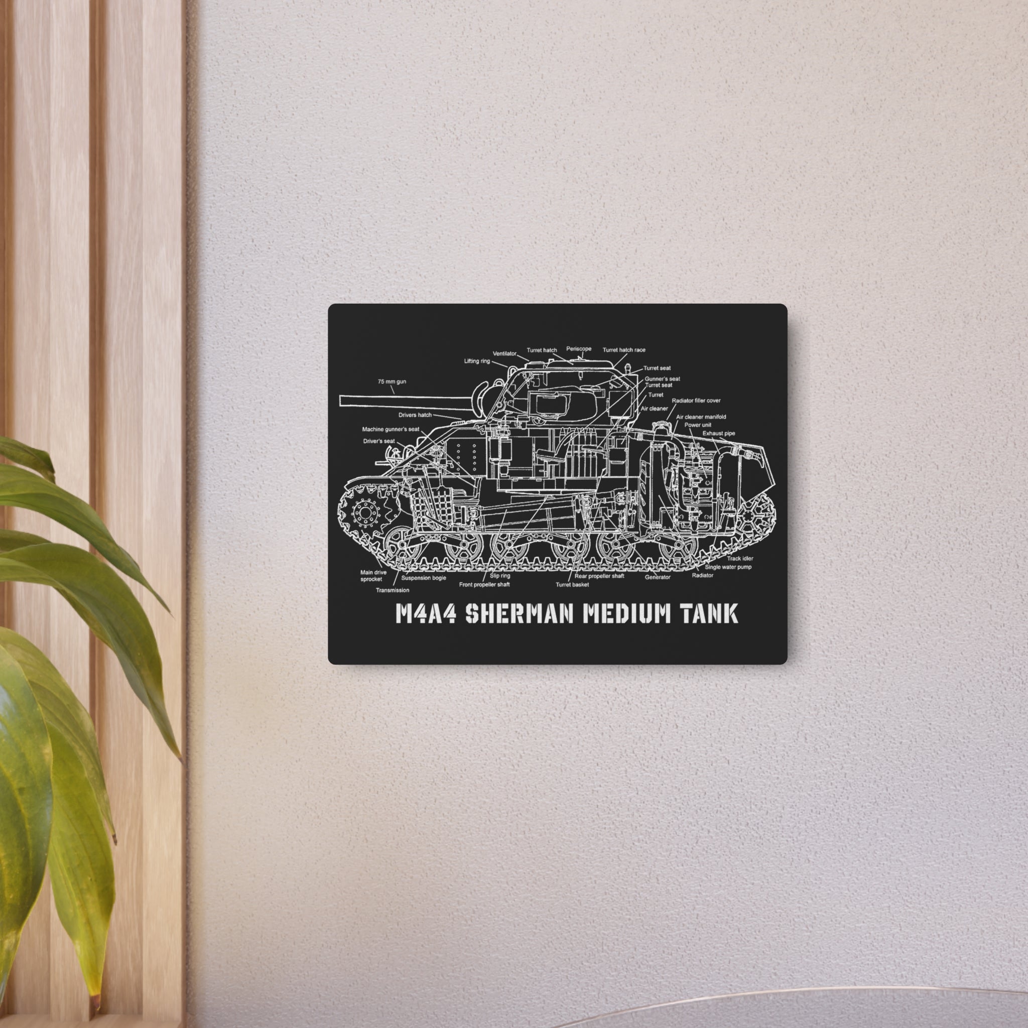 Metal Poster | M4A4 Sherman Tank Cutaway