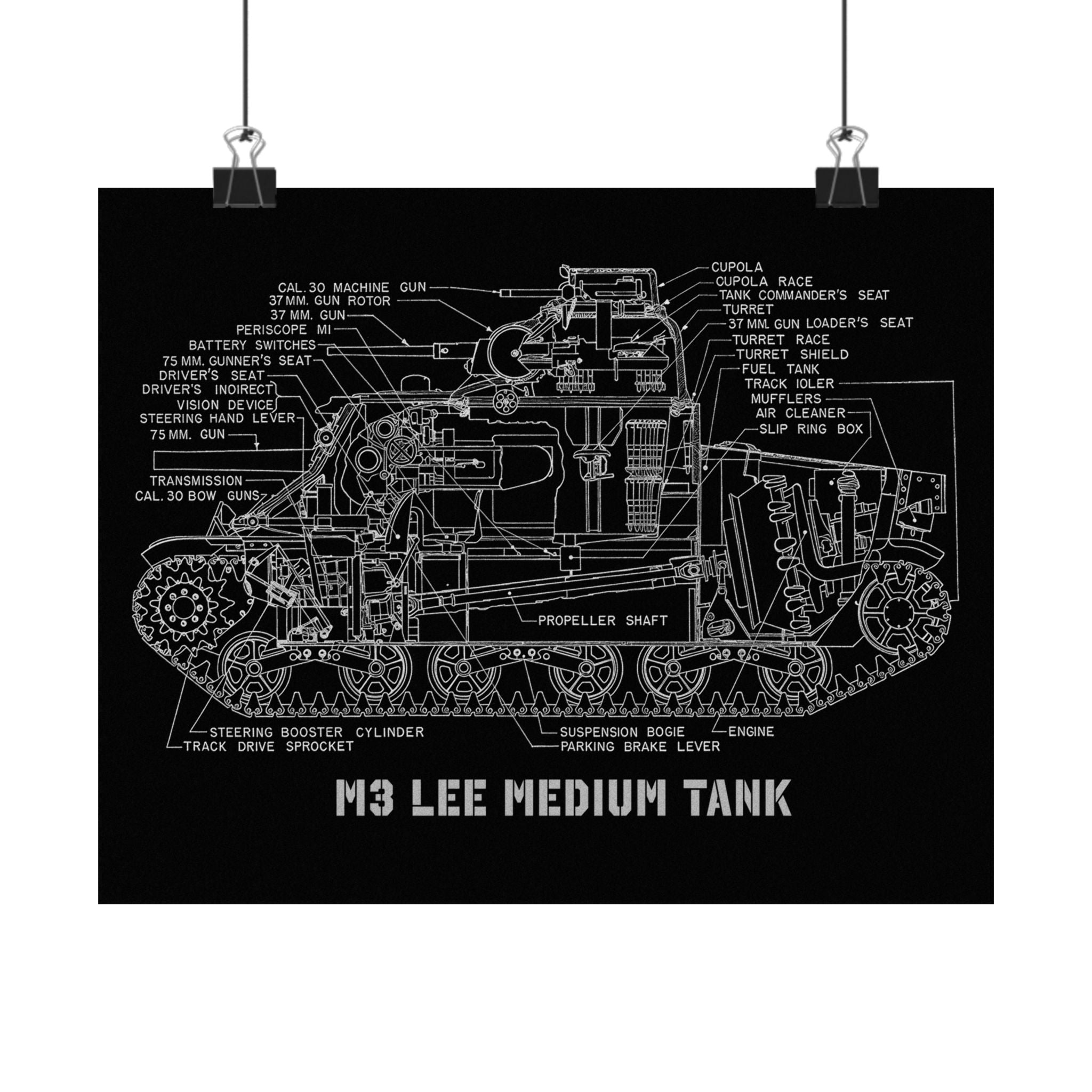 Matte Poster | M3 Lee Tank Cutaway