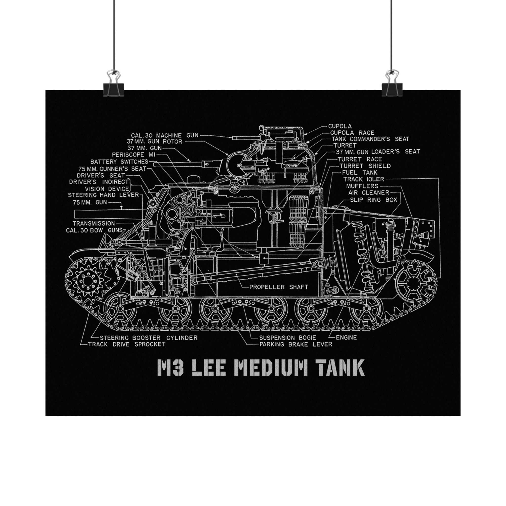 Matte Poster | M3 Lee Tank Cutaway