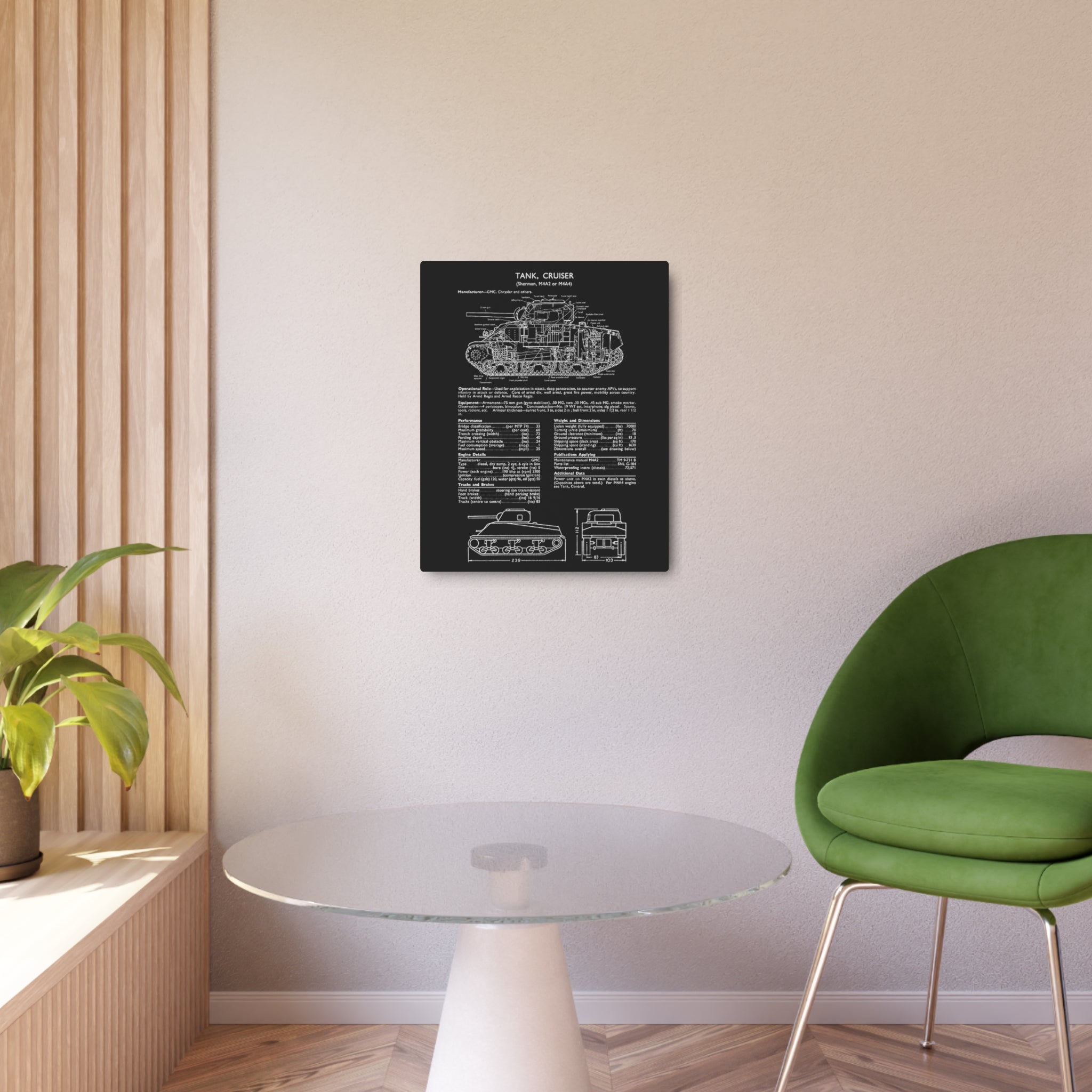 Metal Poster | Sherman M4A4/A2 Specs