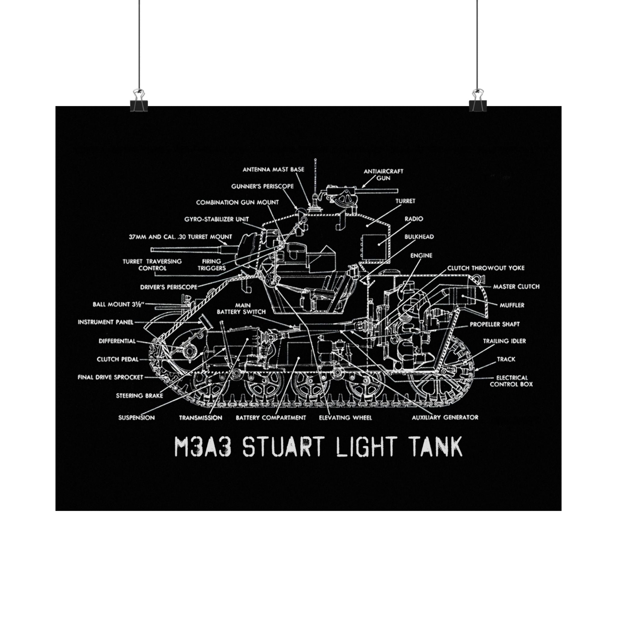 Matte Poster | M3A3 Stuart Tank Cutaway