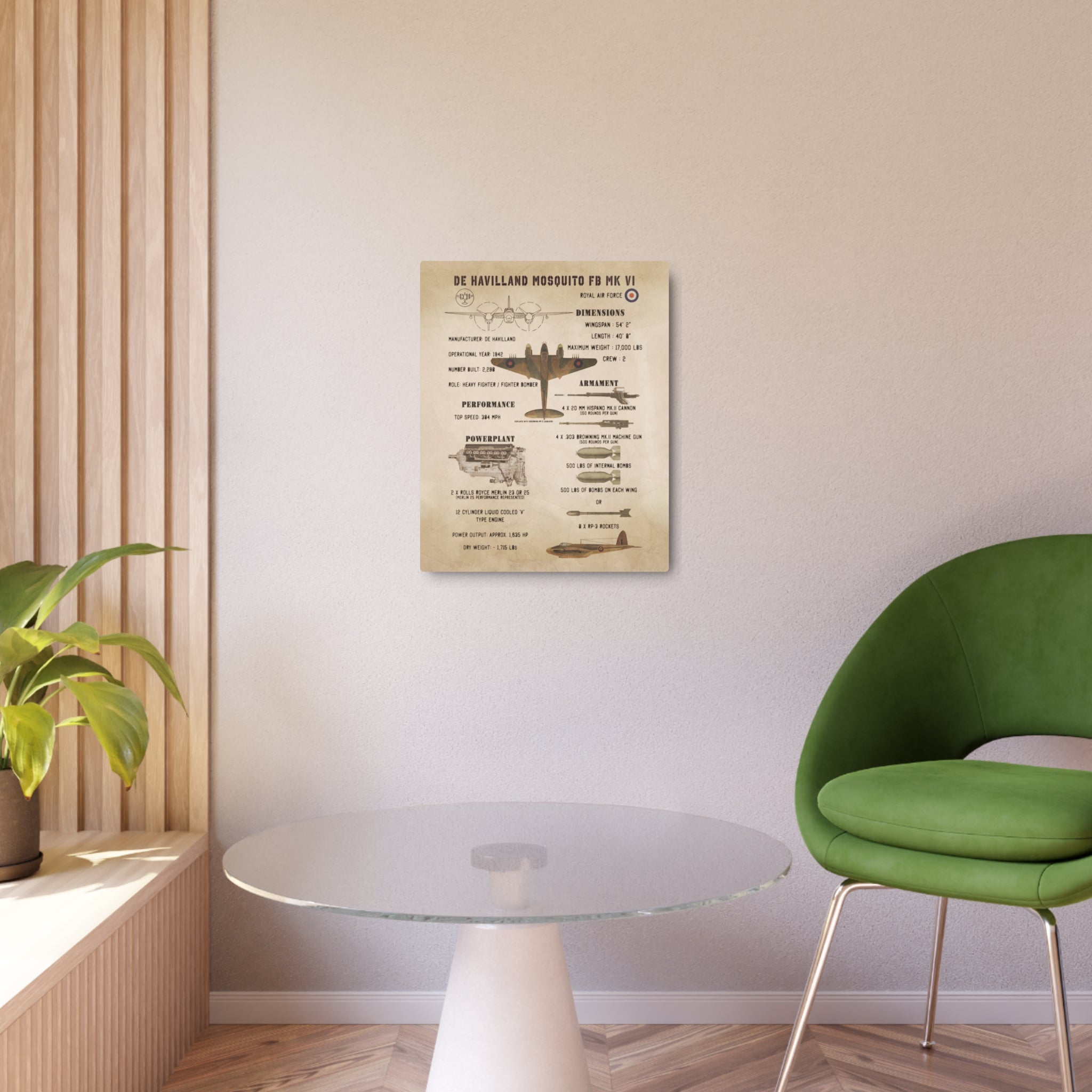 Metal Poster | Mosquito FB Mk VI Specs