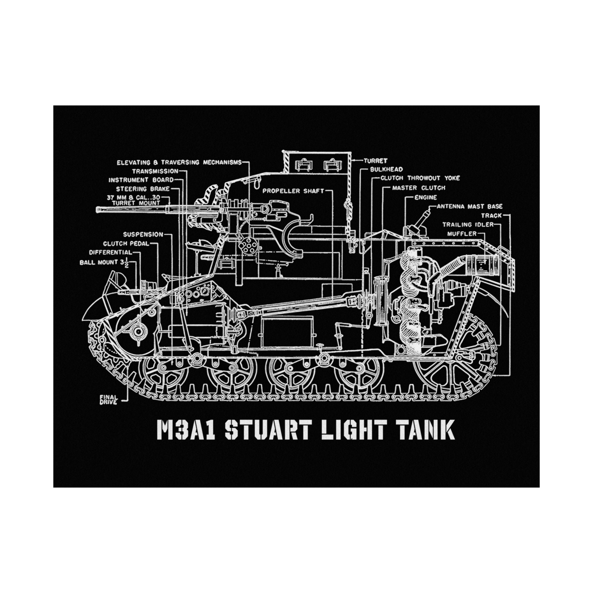 Matte Poster | M3A1 Stuart Tank Cutaway