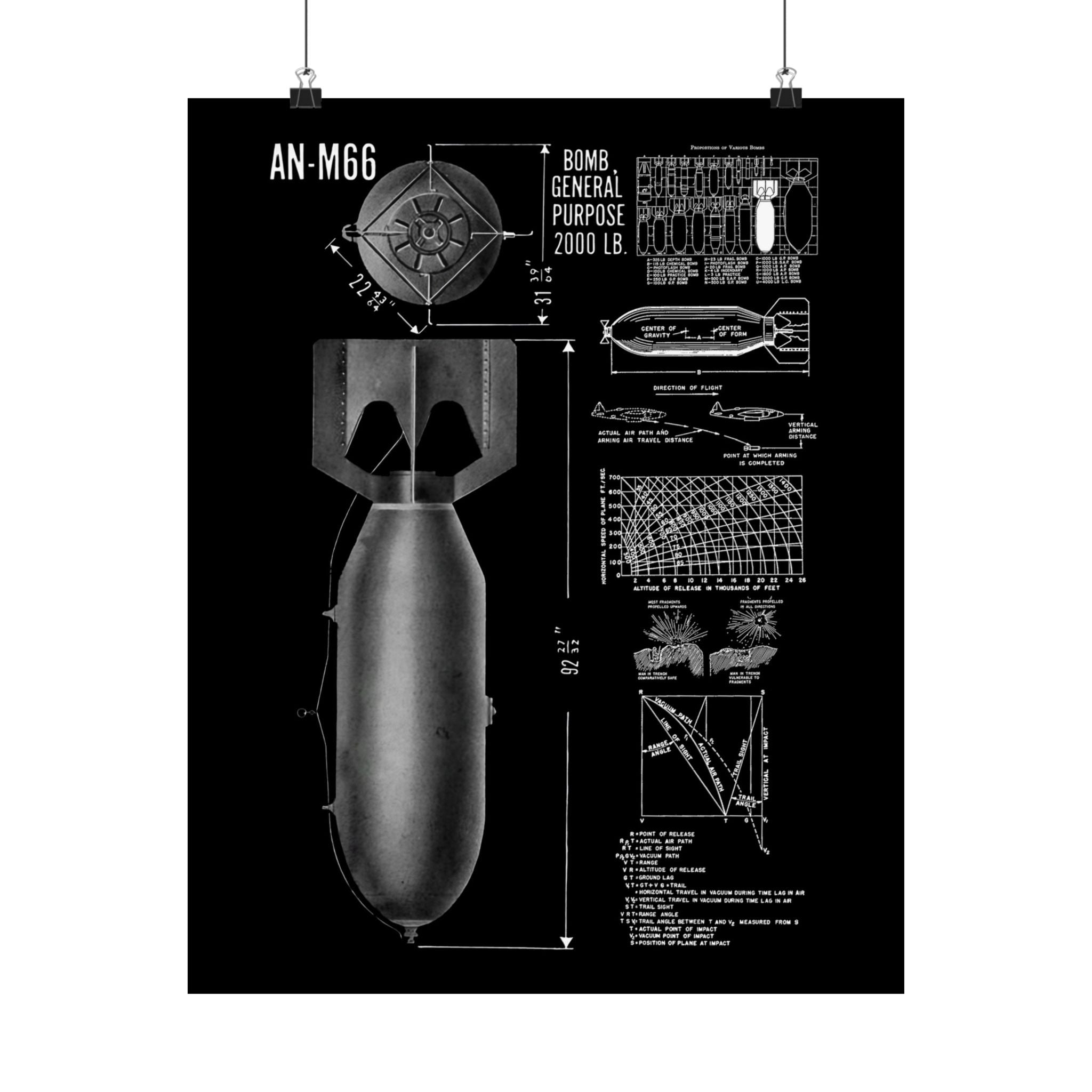 Matte Poster | An-M66 2,000 lb General Purpose Bomb