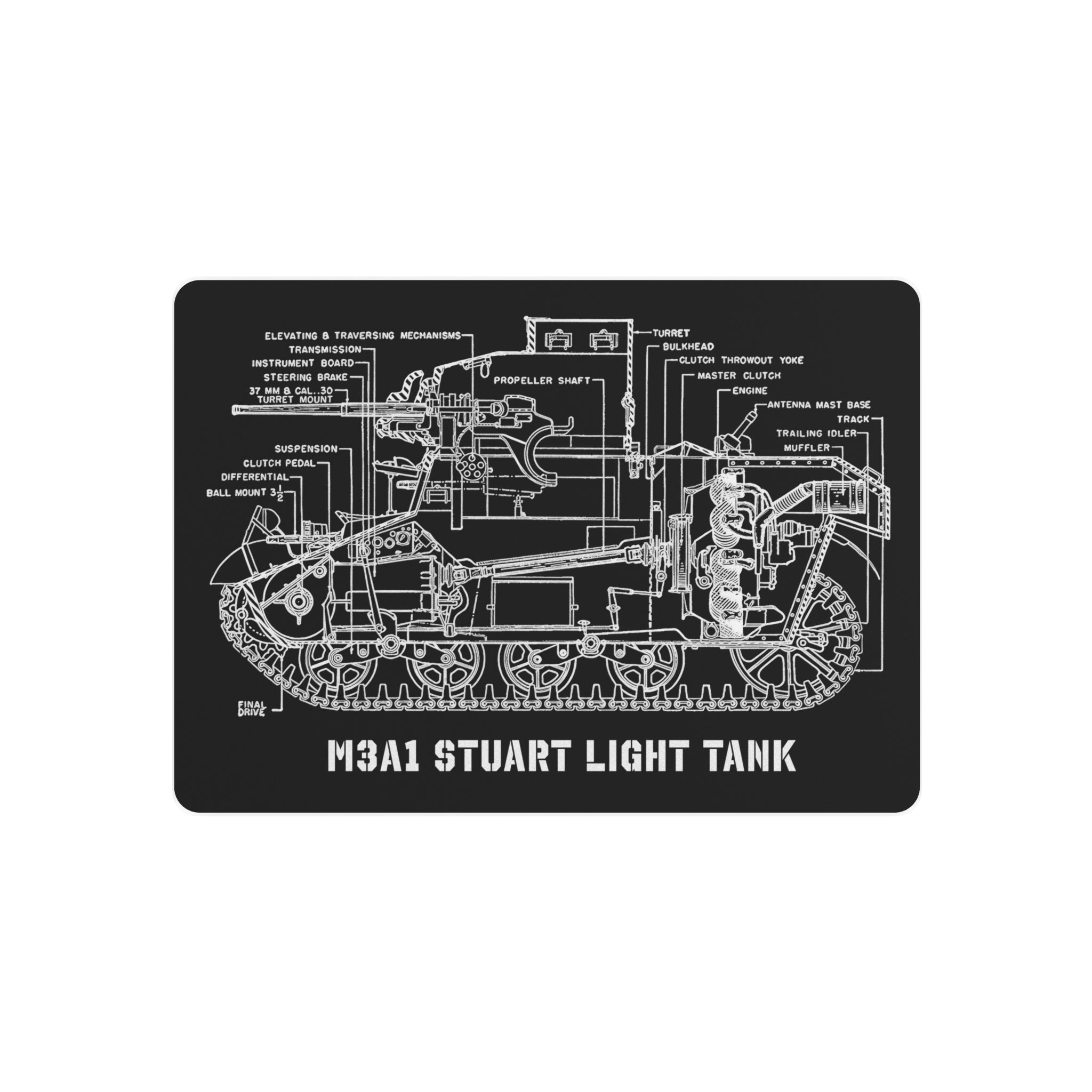 Metal Poster | M3A1 Stuart Tank Cutaway