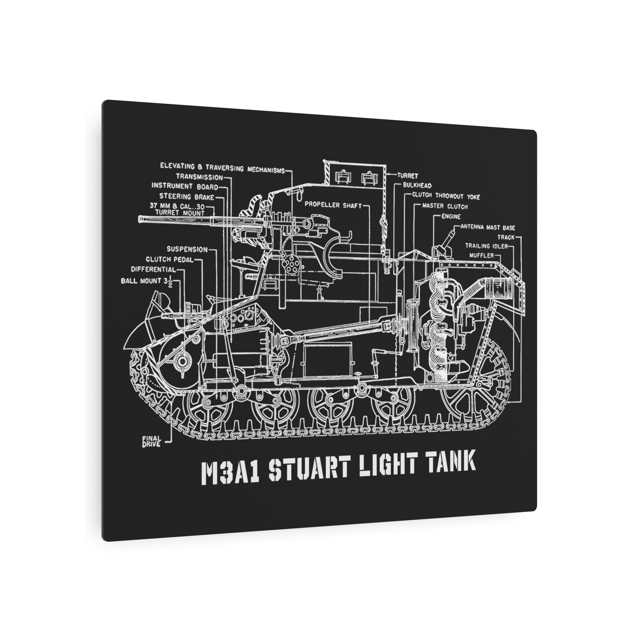 Metal Poster | M3A1 Stuart Tank Cutaway