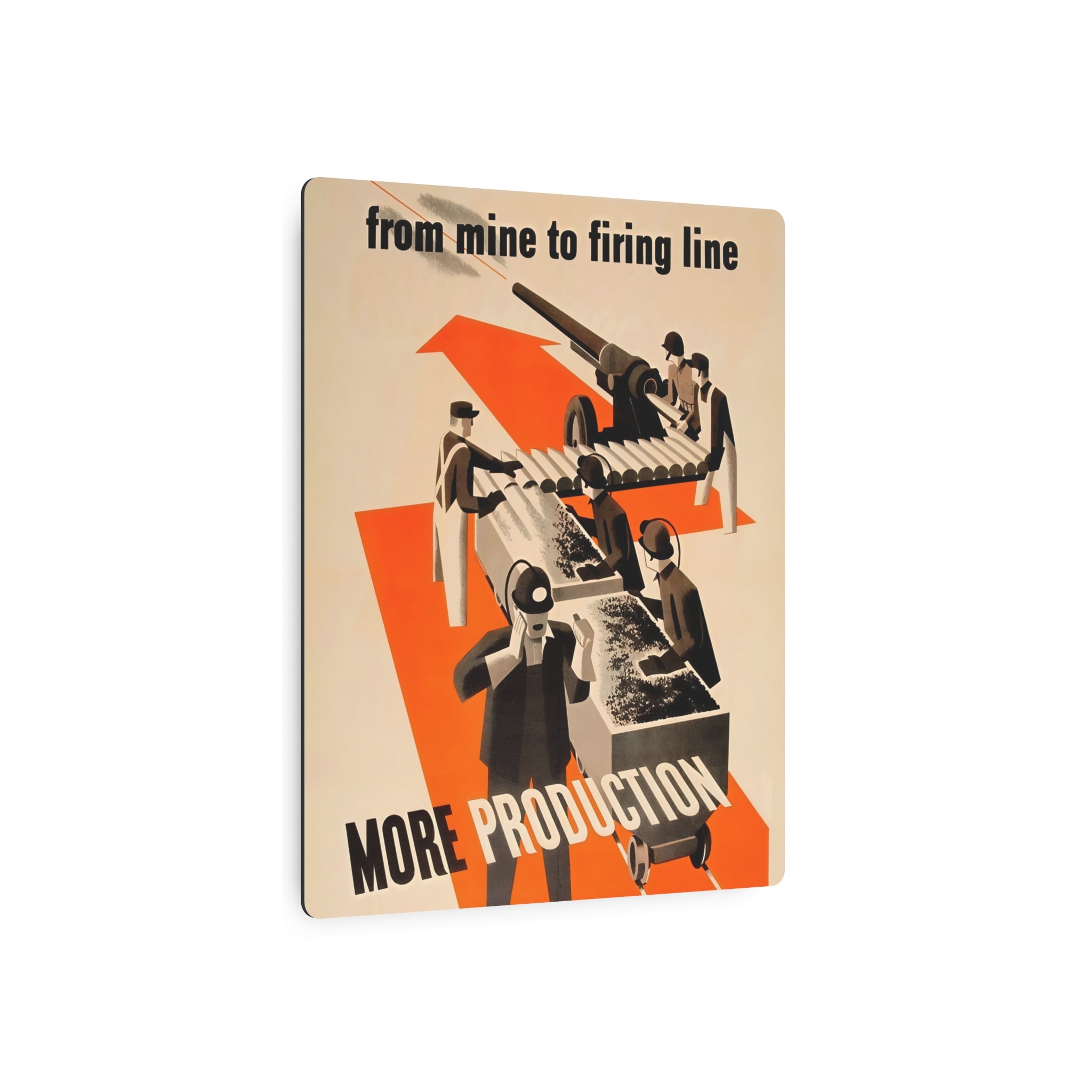 Metal Poster | WW2 "Mine to Firing Line" Propaganda Poster