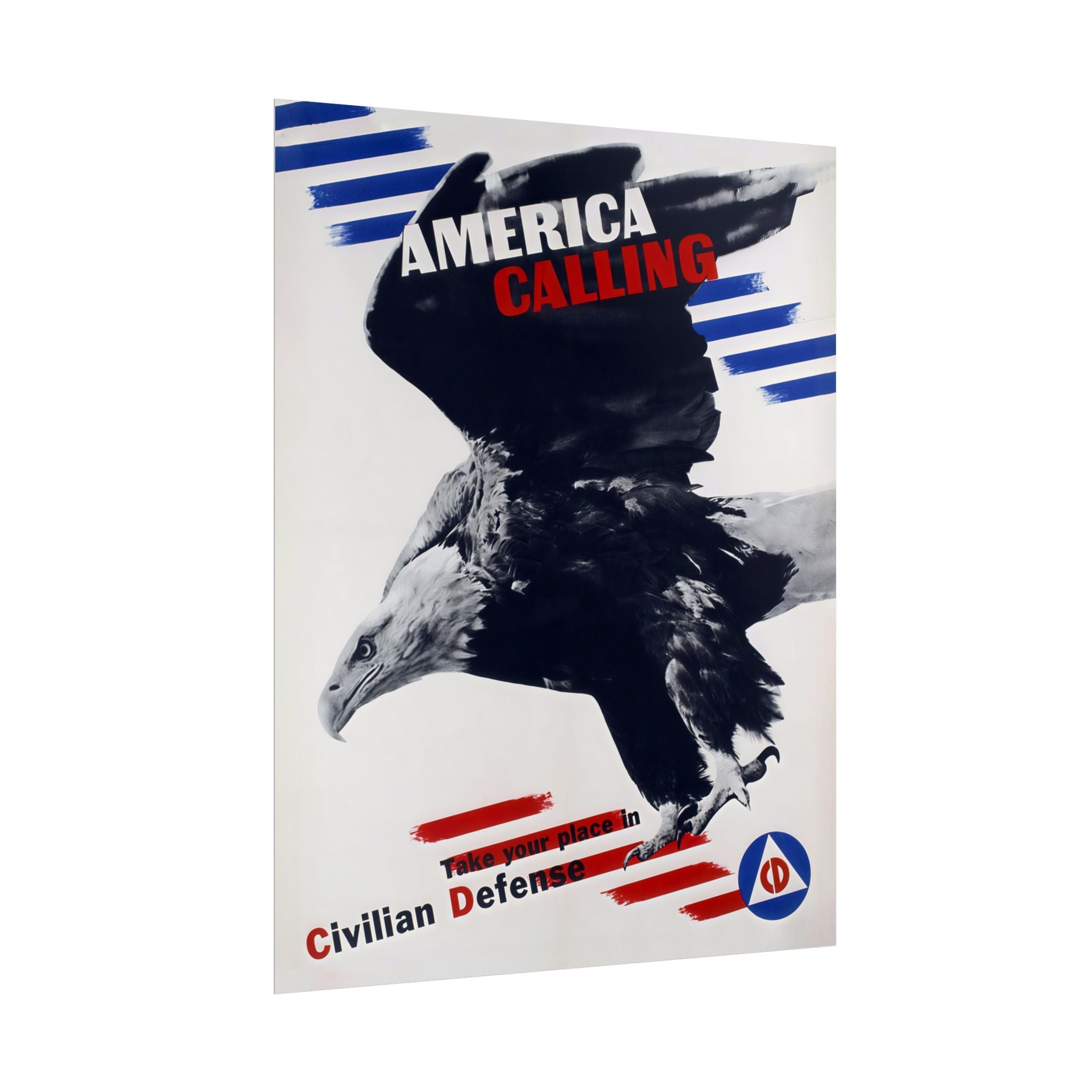 Vintage Glossy Poster | WW2 "America Calling" Civilian Defense Poster