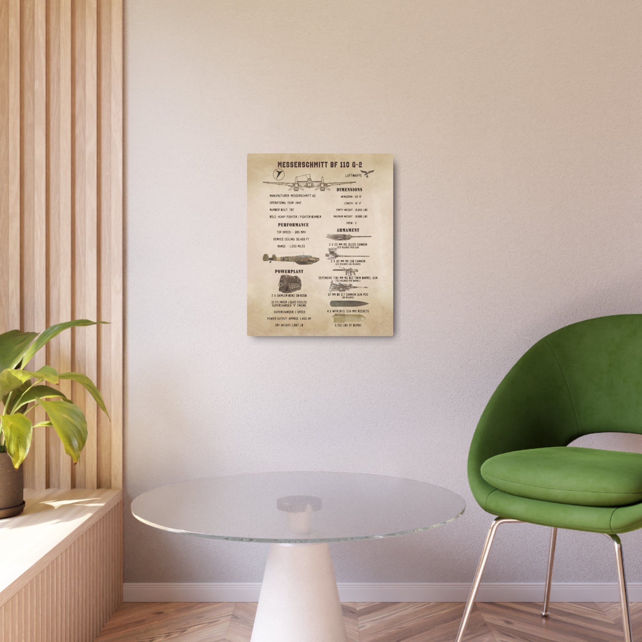 Metal Poster | Messerschmitt Bf 110 G-2 Specs
