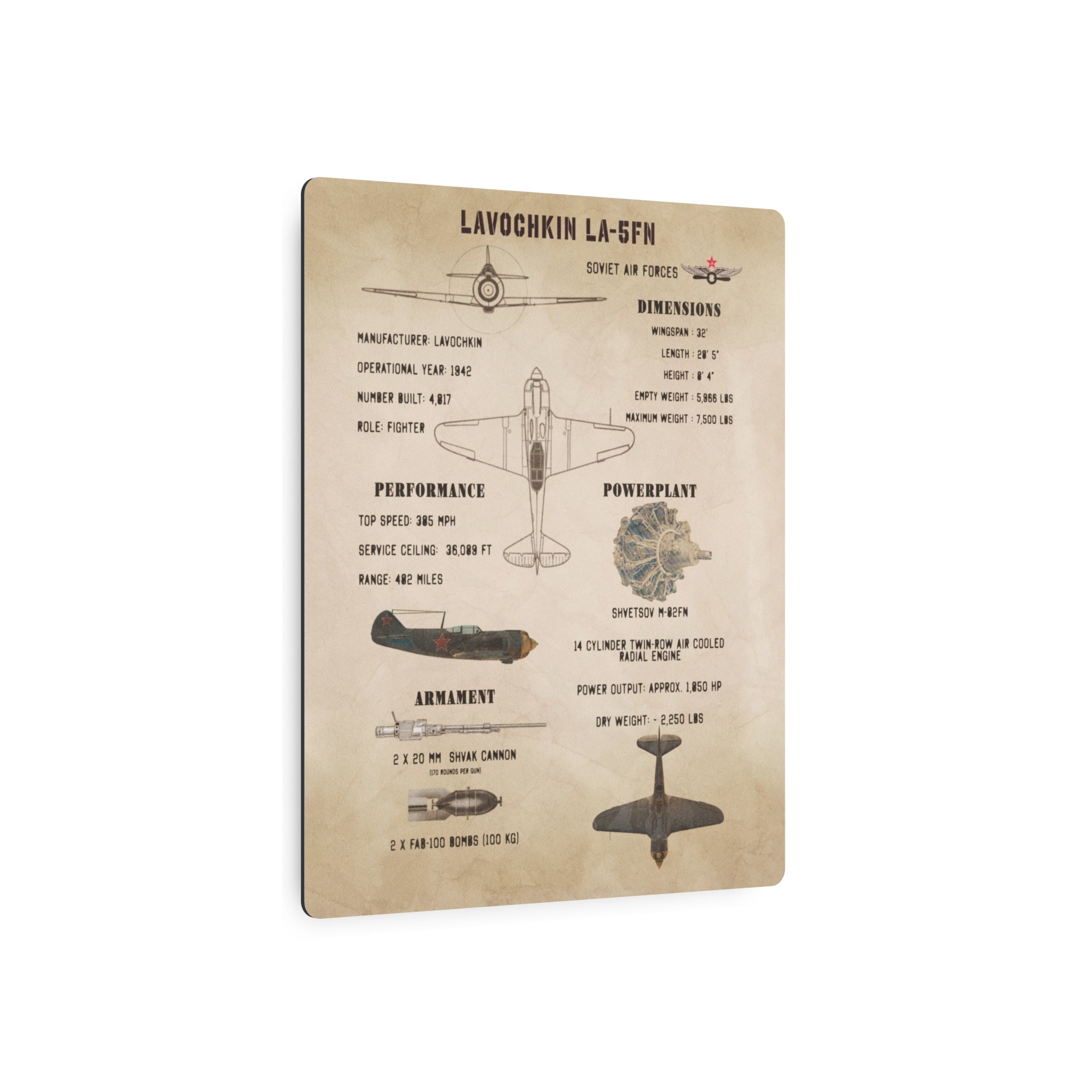 Metal Poster | Lavochkin La-5FN Specs