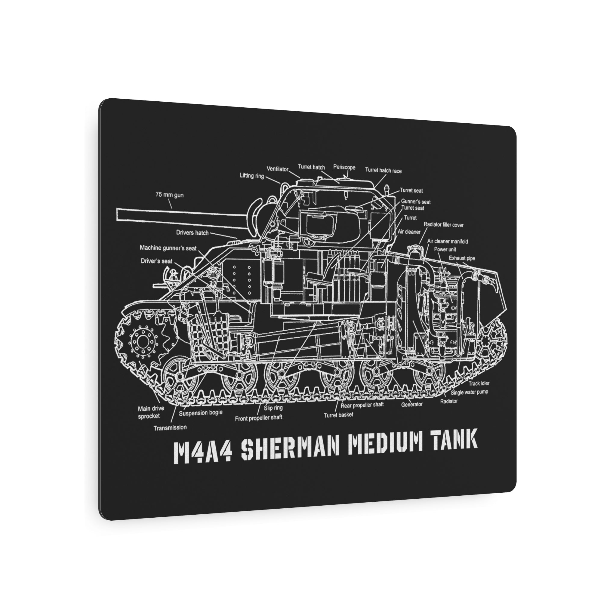 Metal Poster | M4A4 Sherman Tank Cutaway