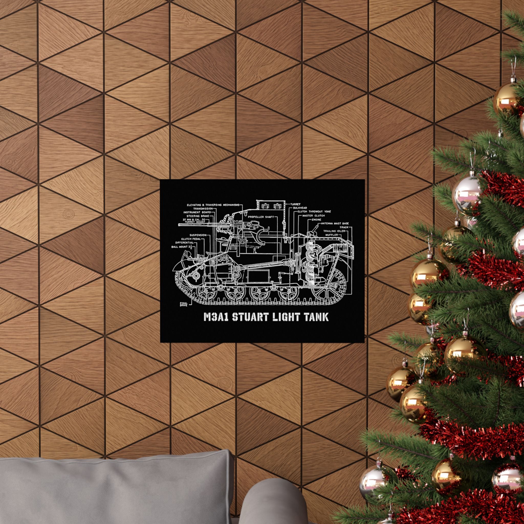 Matte Poster | M3A1 Stuart Tank Cutaway