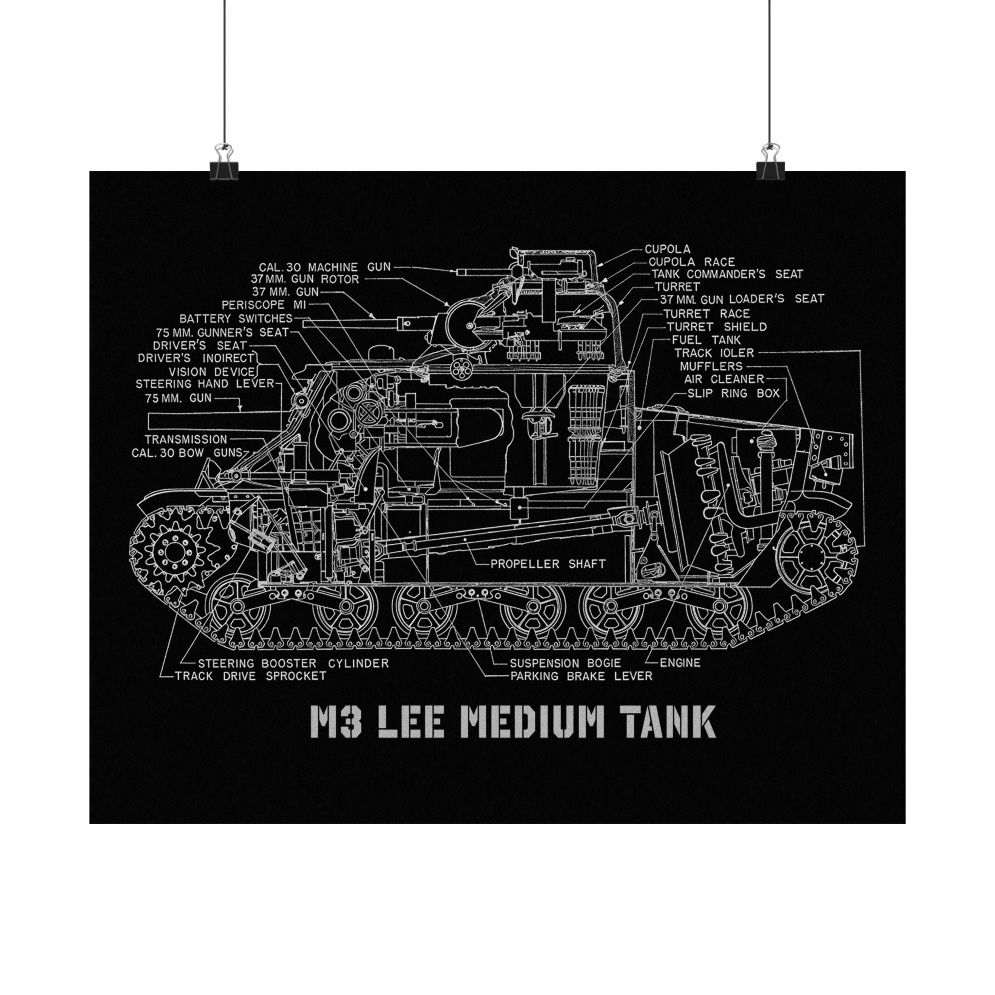 Matte Poster | M3 Lee Tank Cutaway