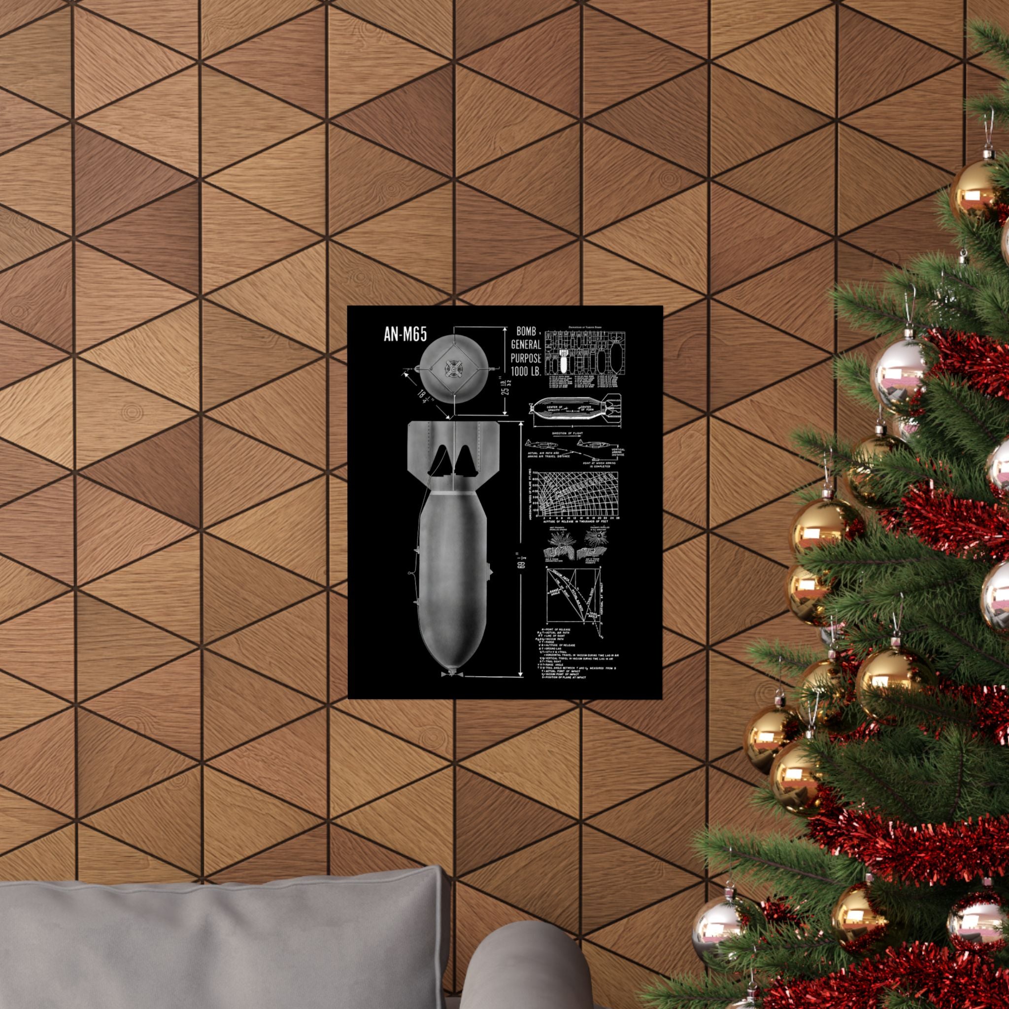 Matte Poster | An-M65 1,000 lb General Purpose Bomb