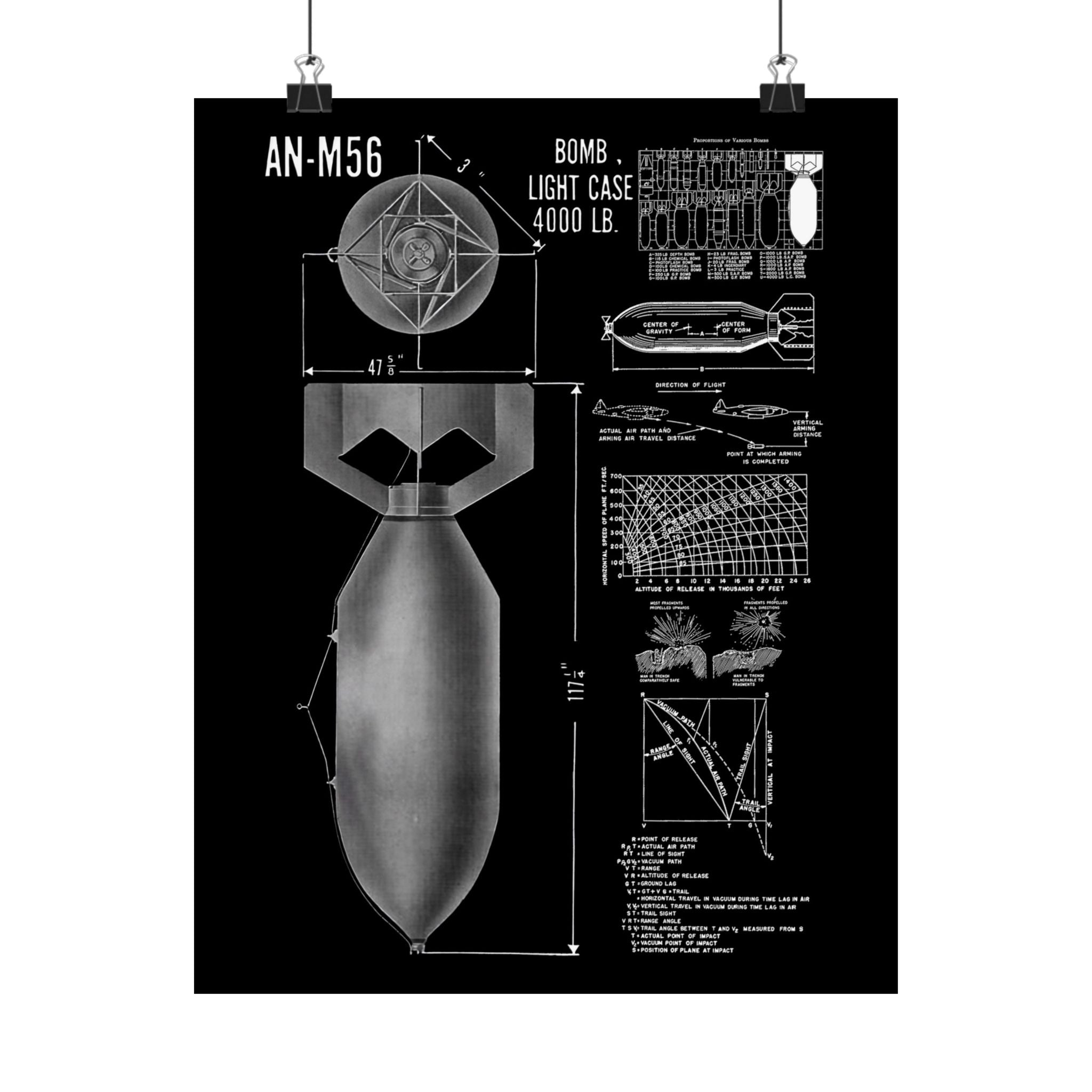 Matte Poster | An-M56 4,000 lb Bomb