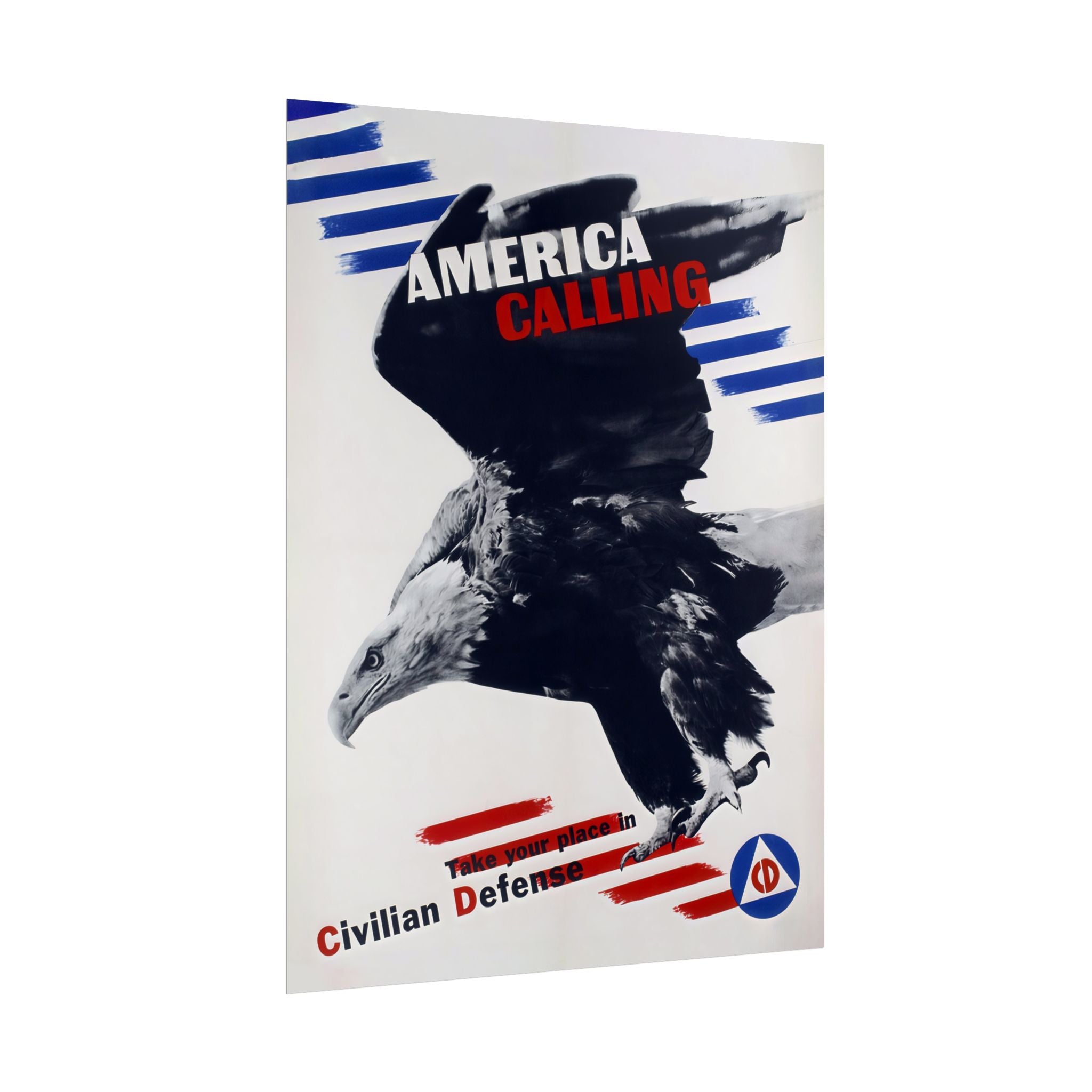 Vintage Glossy Poster | WW2 "America Calling" Civilian Defense Poster