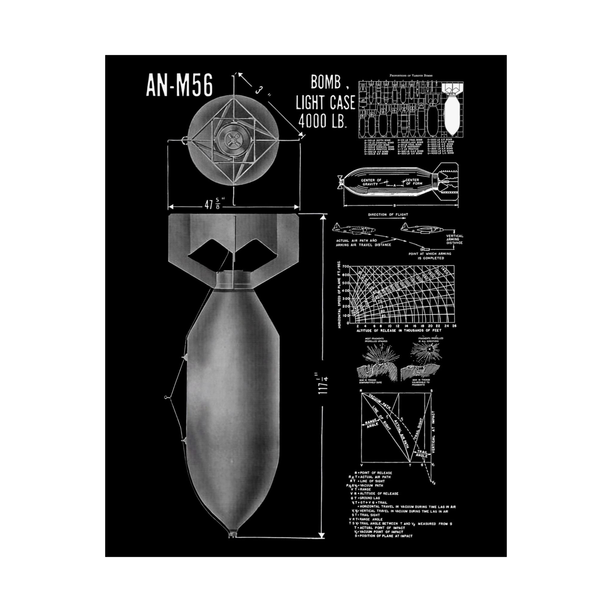 Matte Poster | An-M56 4,000 lb Bomb