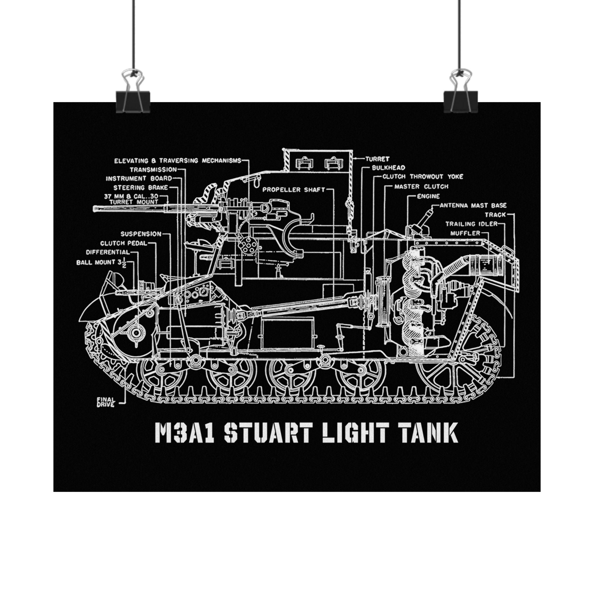 Matte Poster | M3A1 Stuart Tank Cutaway