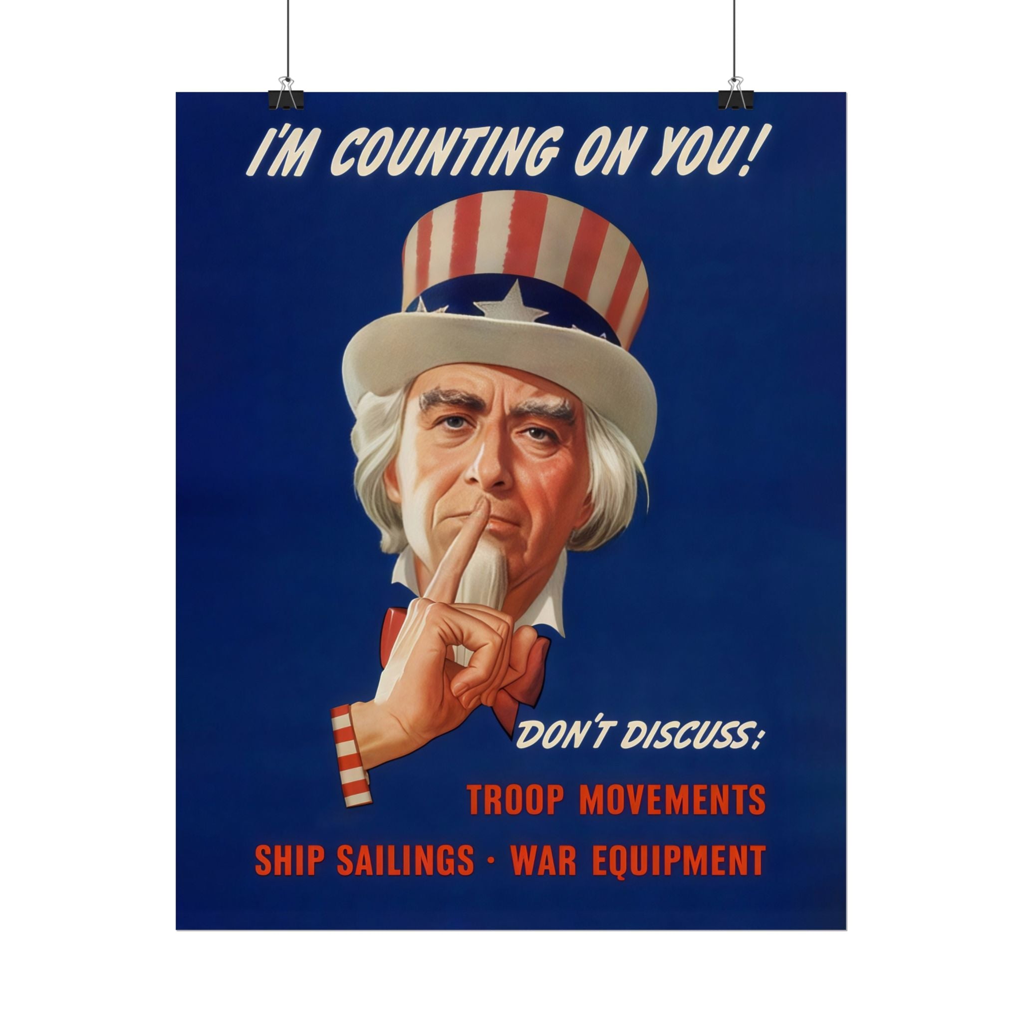 Vintage Glossy Poster | WW2 "Uncle Sam" Propaganda Poster