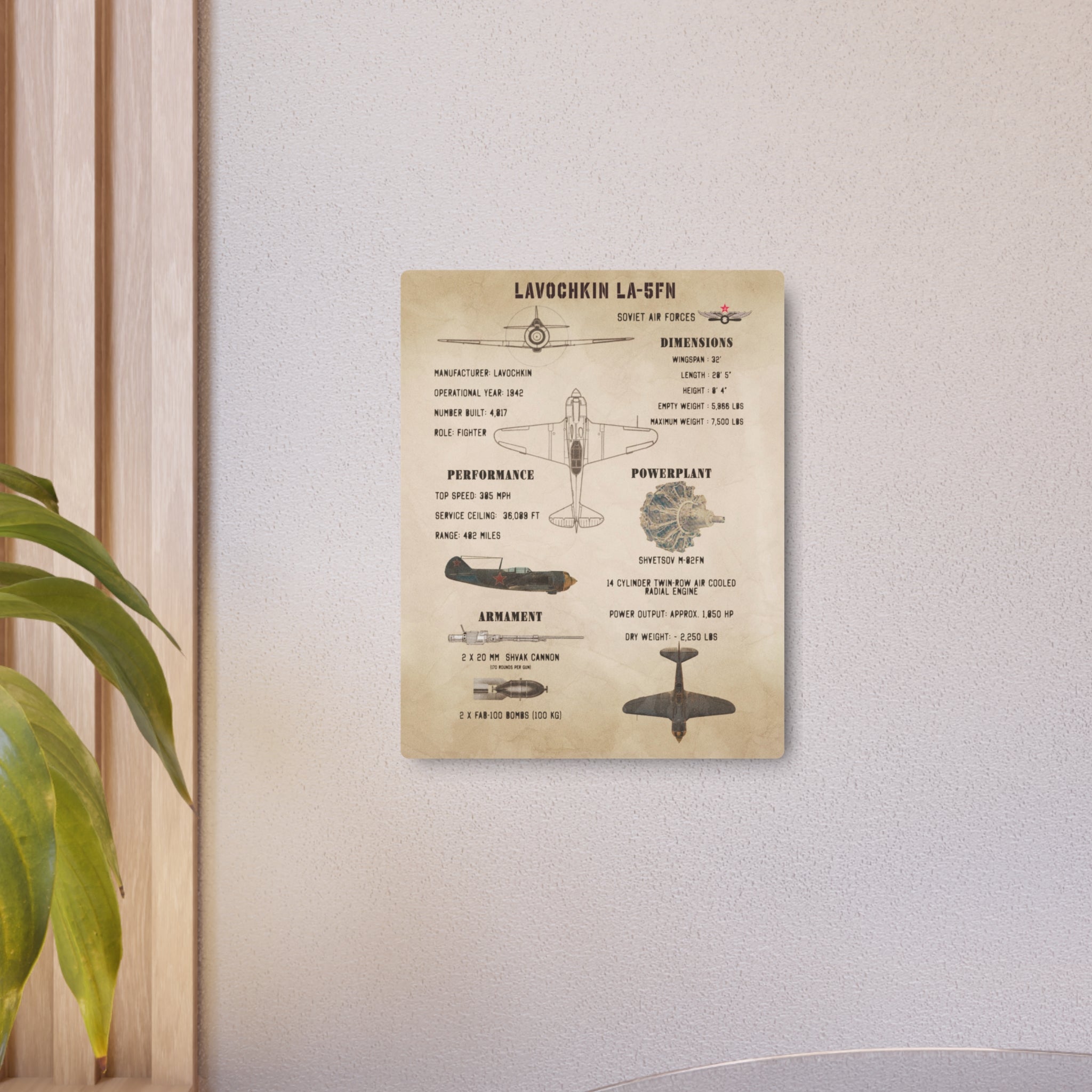 Metal Poster | Lavochkin La-5FN Specs