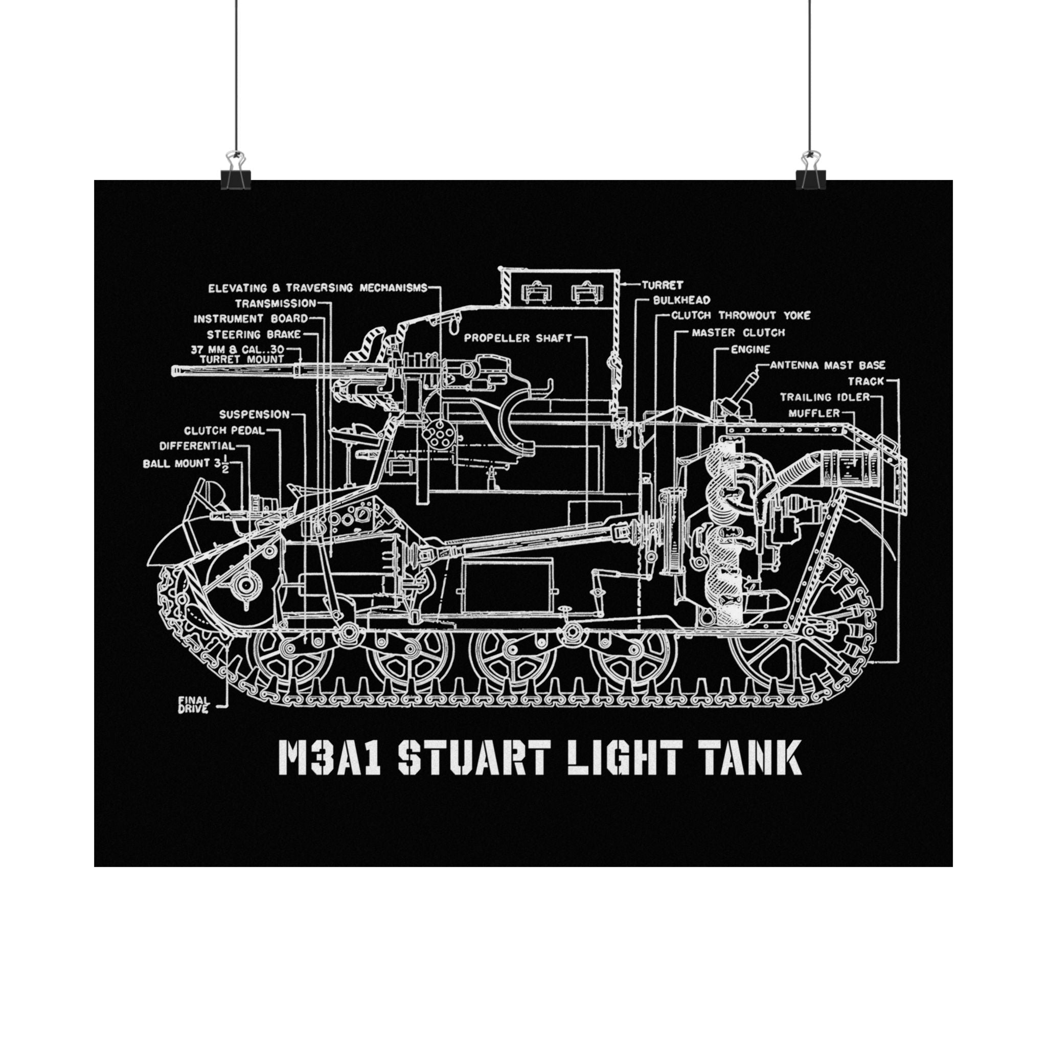 Matte Poster | M3A1 Stuart Tank Cutaway