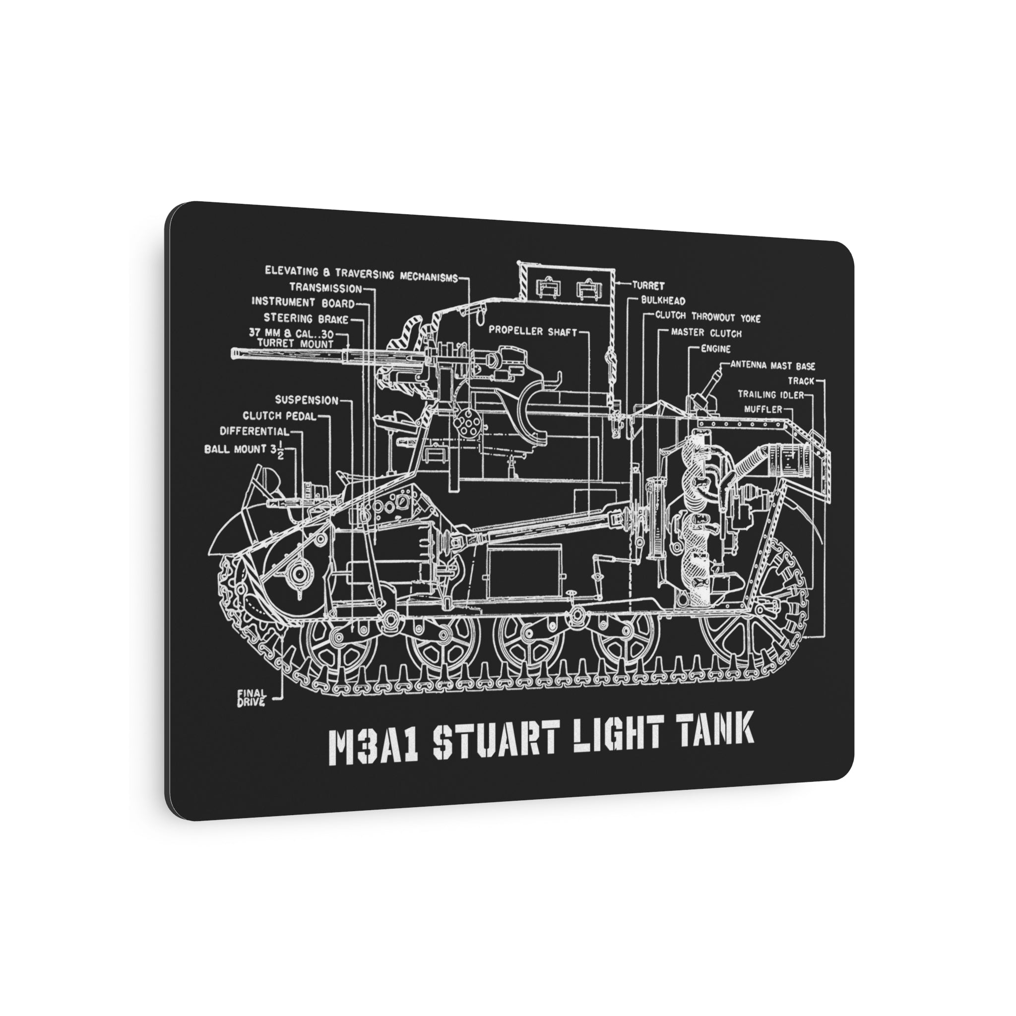 Metal Poster | M3A1 Stuart Tank Cutaway
