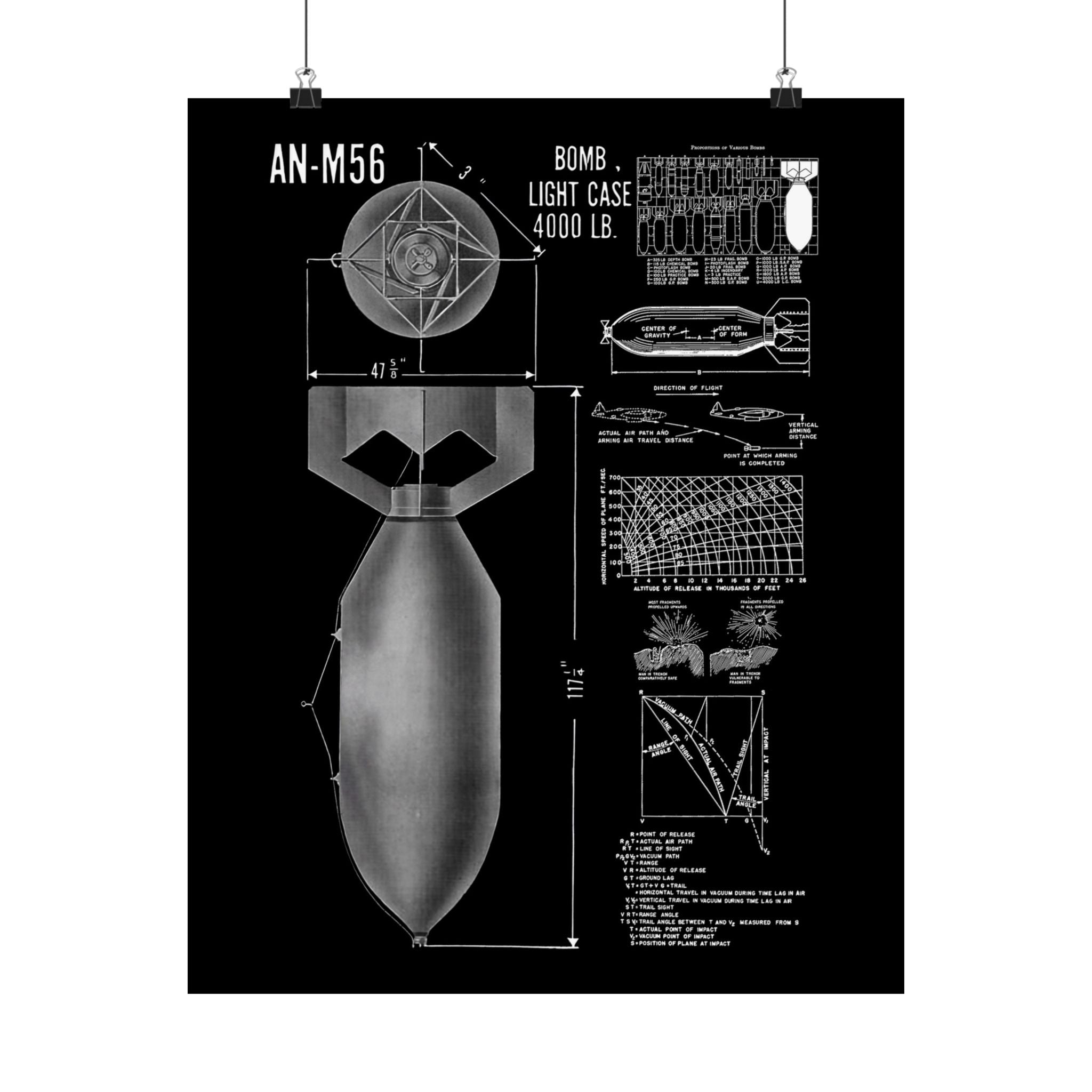 Matte Poster | An-M56 4,000 lb Bomb