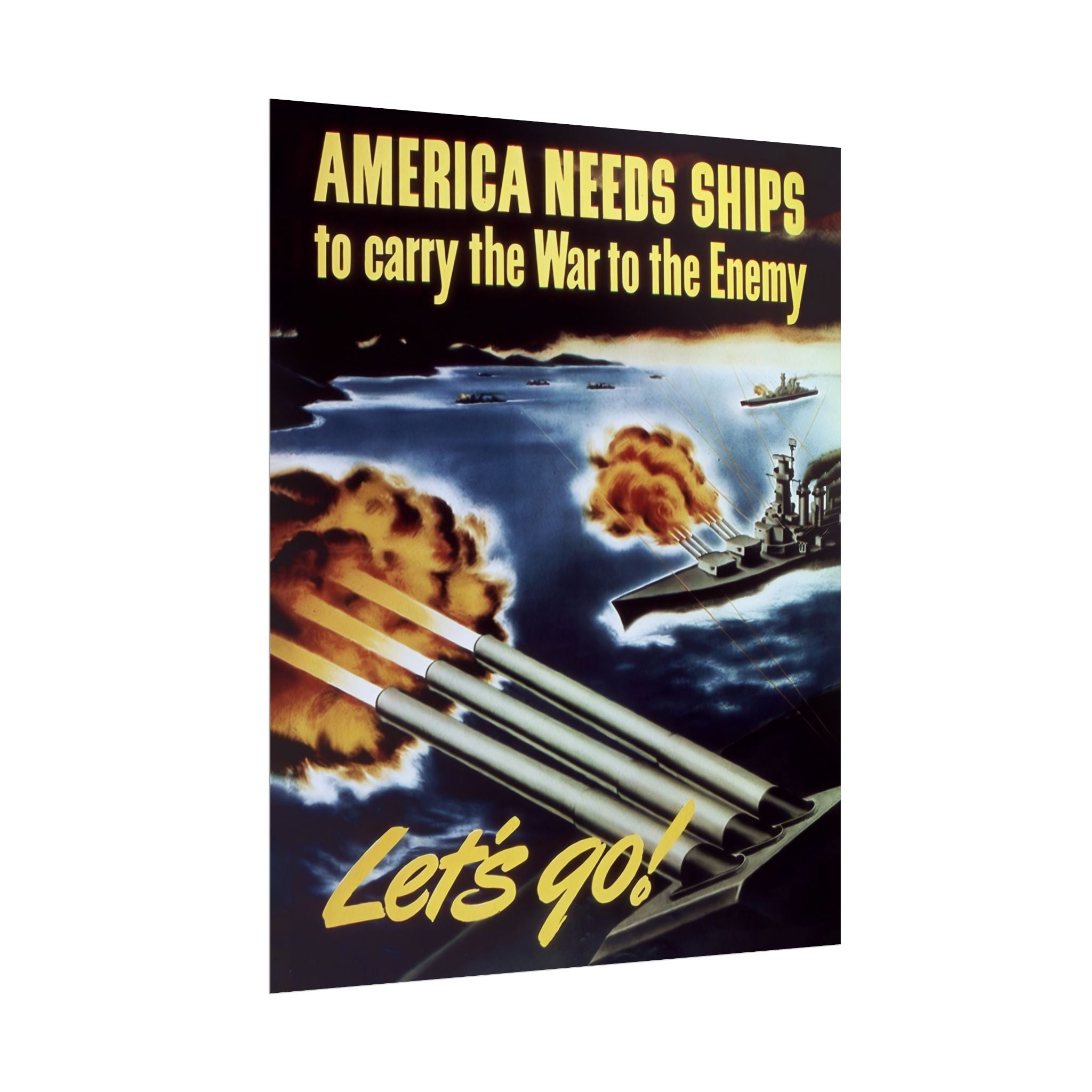 Vintage Glossy Poster | WW2 "America Needs Ships" Propaganda Poster