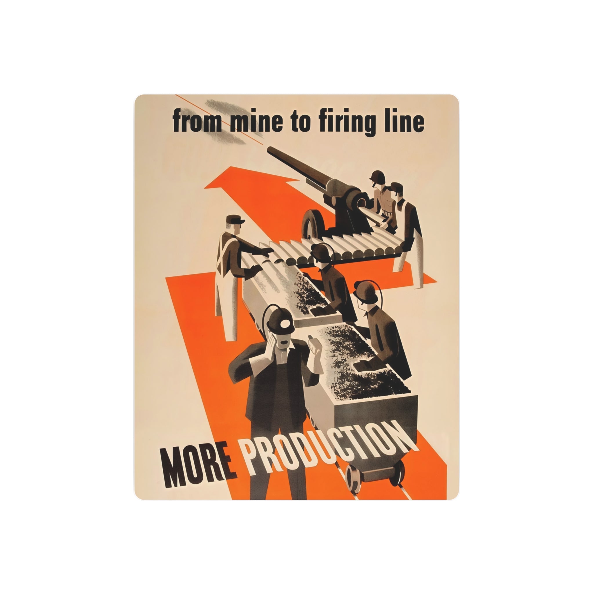 Metal Poster | WW2 "Mine to Firing Line" Propaganda Poster