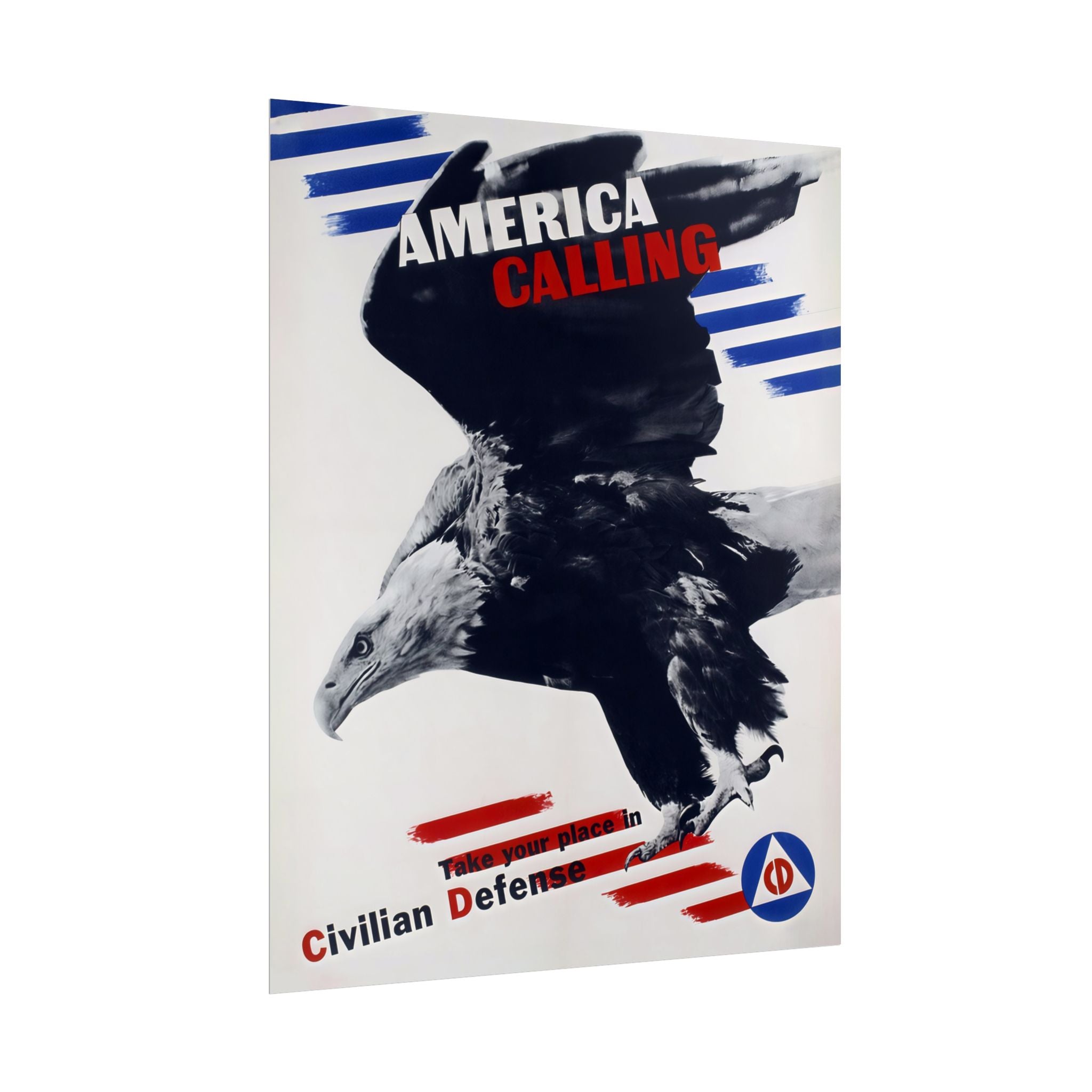 Vintage Glossy Poster | WW2 "America Calling" Civilian Defense Poster