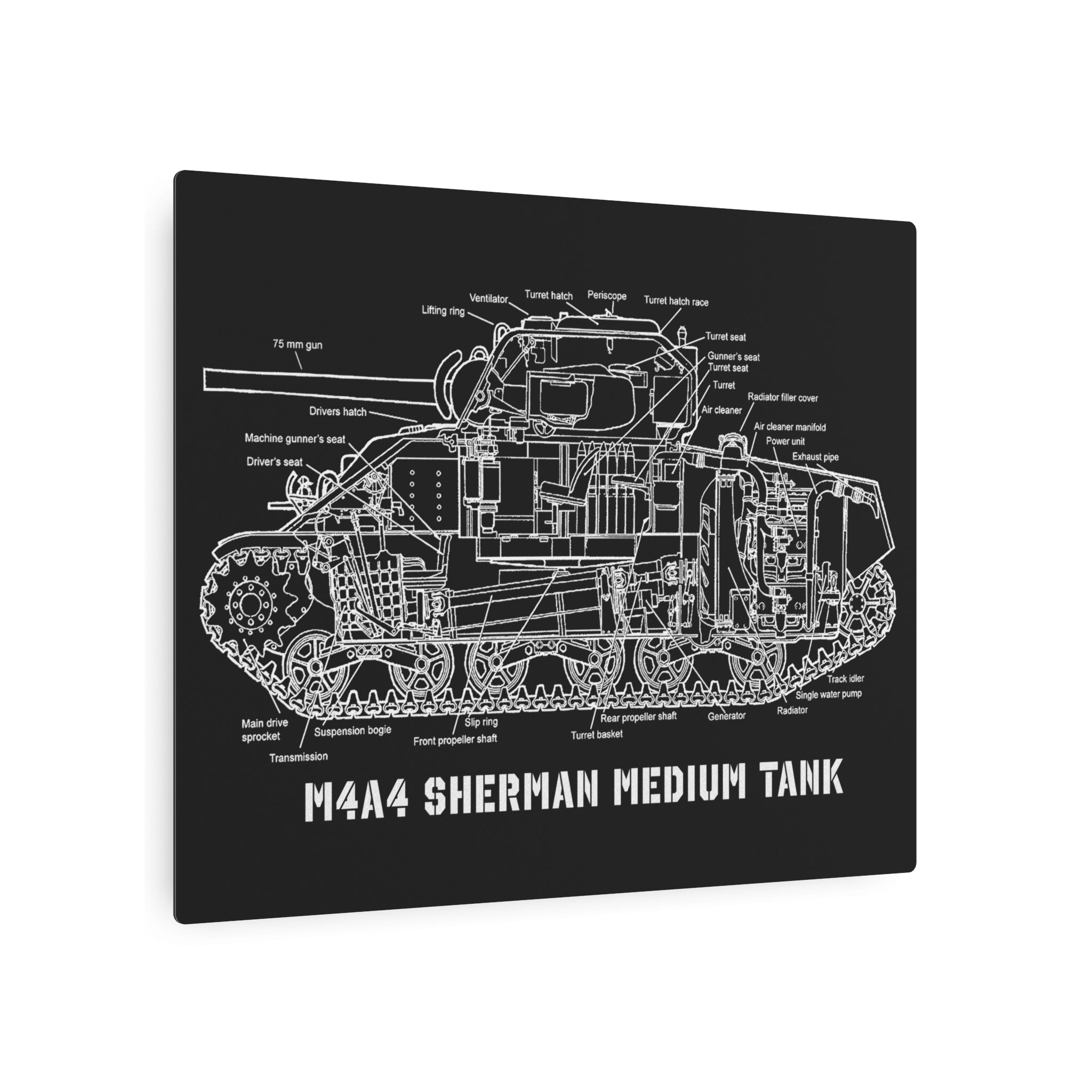 Metal Poster | M4A4 Sherman Tank Cutaway