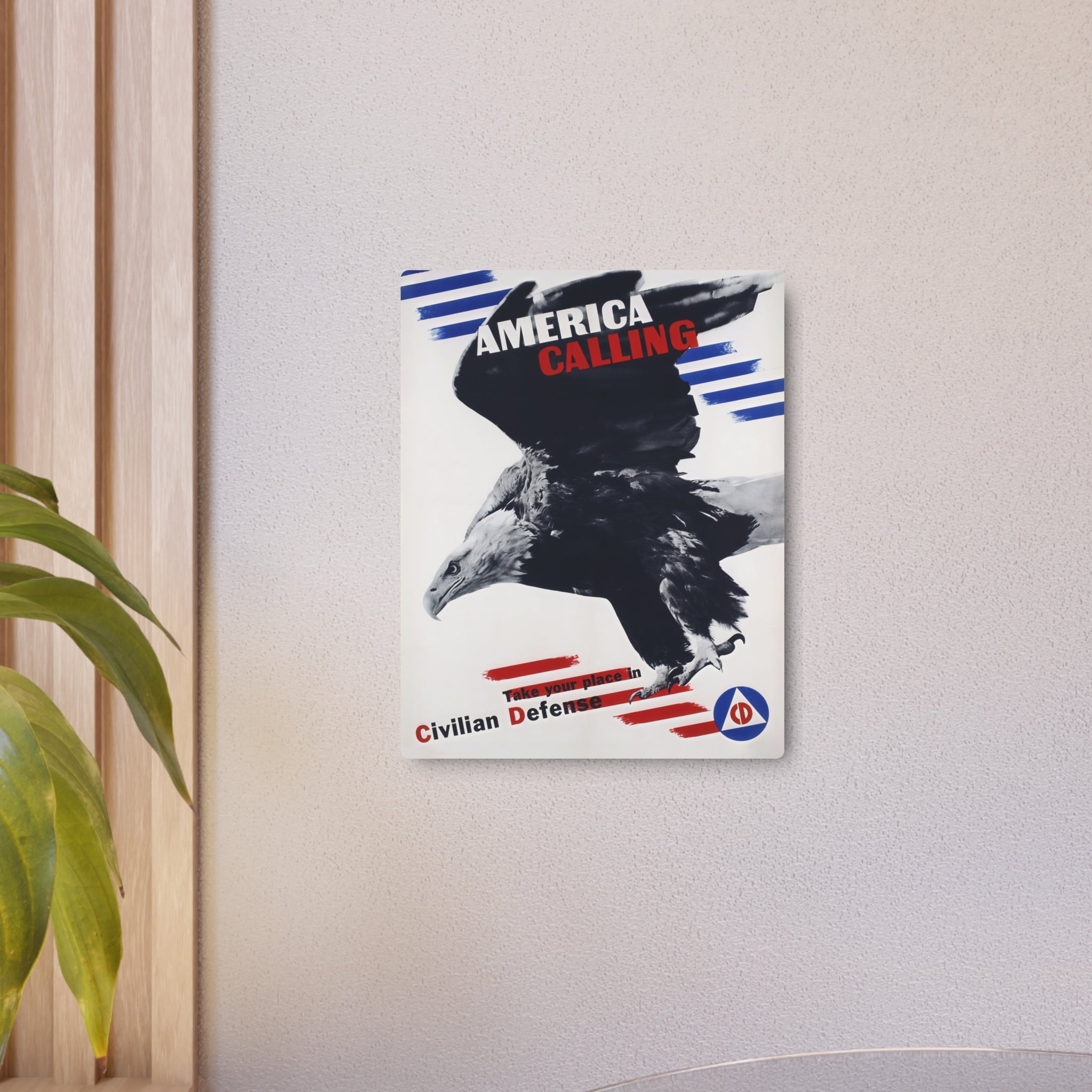 Metal Poster | WW2 "America Calling" Civilian Defense Poster