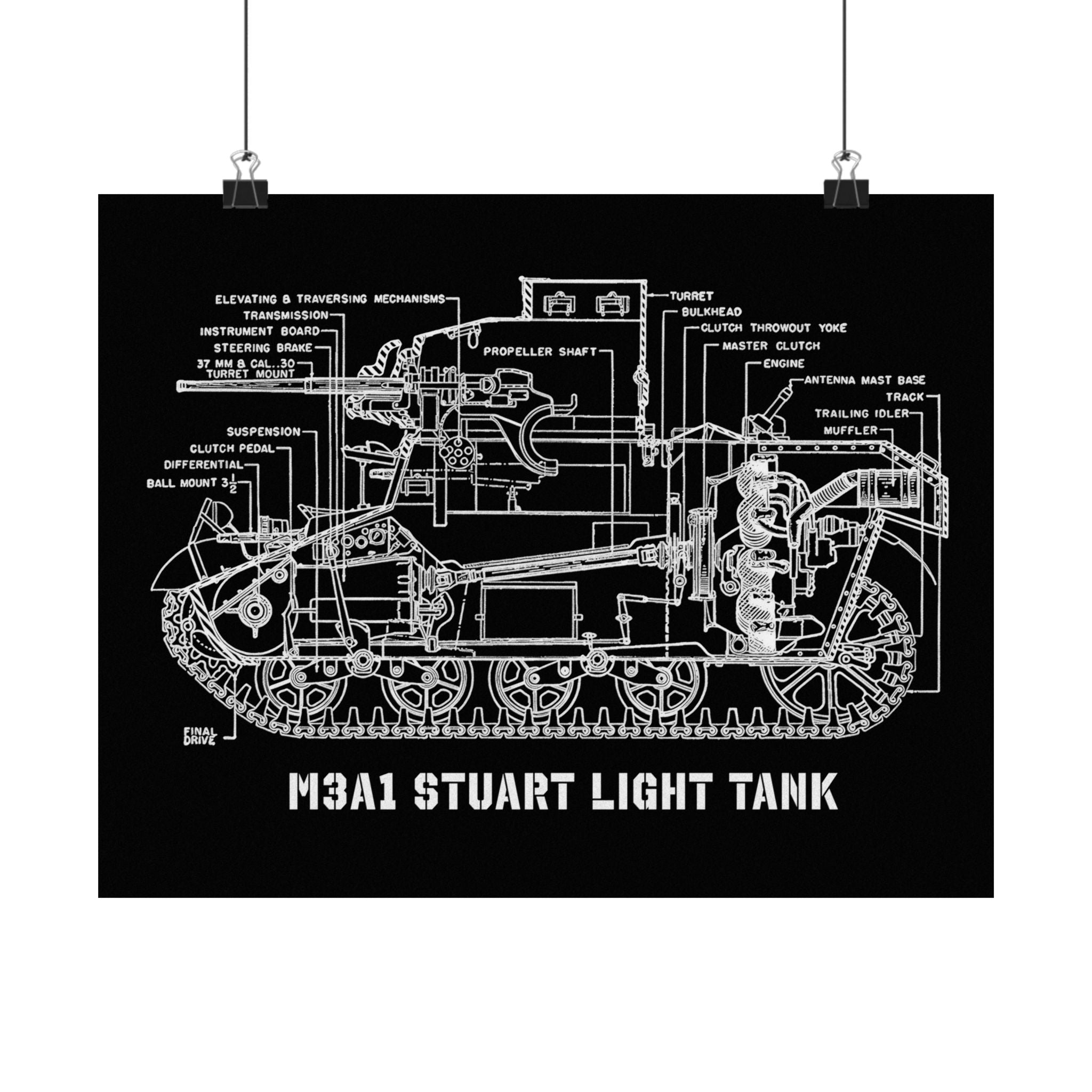 Matte Poster | M3A1 Stuart Tank Cutaway