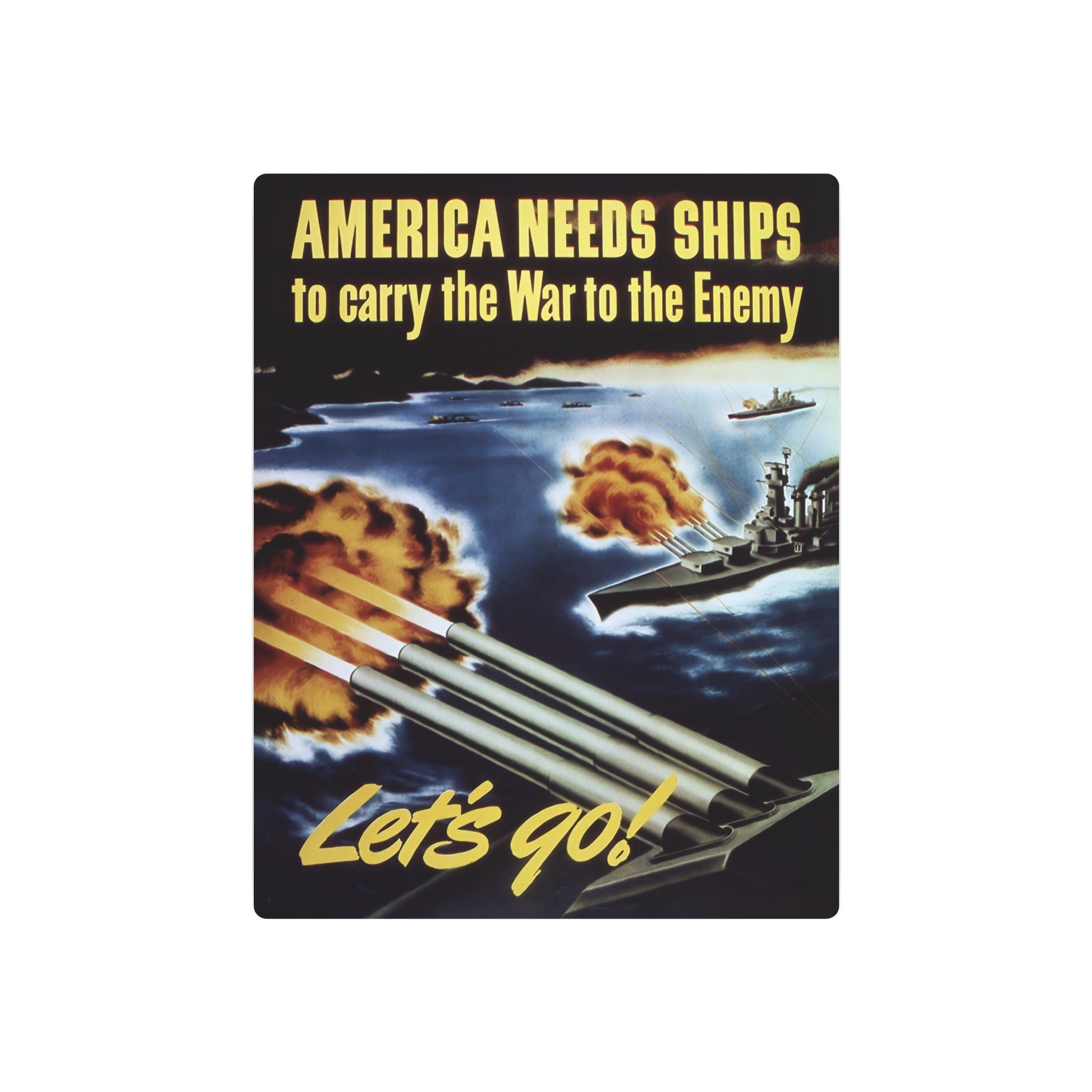 Metal Poster | WW2 "America Needs Ships" Propaganda Poster