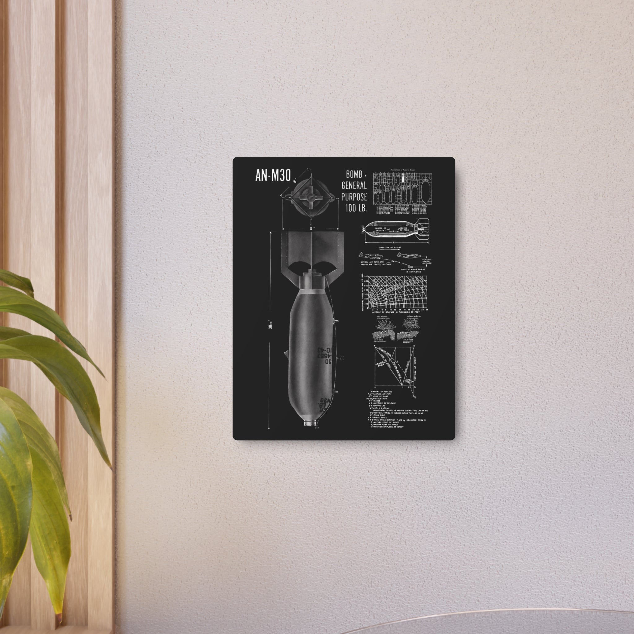 Metal Poster | An-M30 100 lb General Purpose Bomb