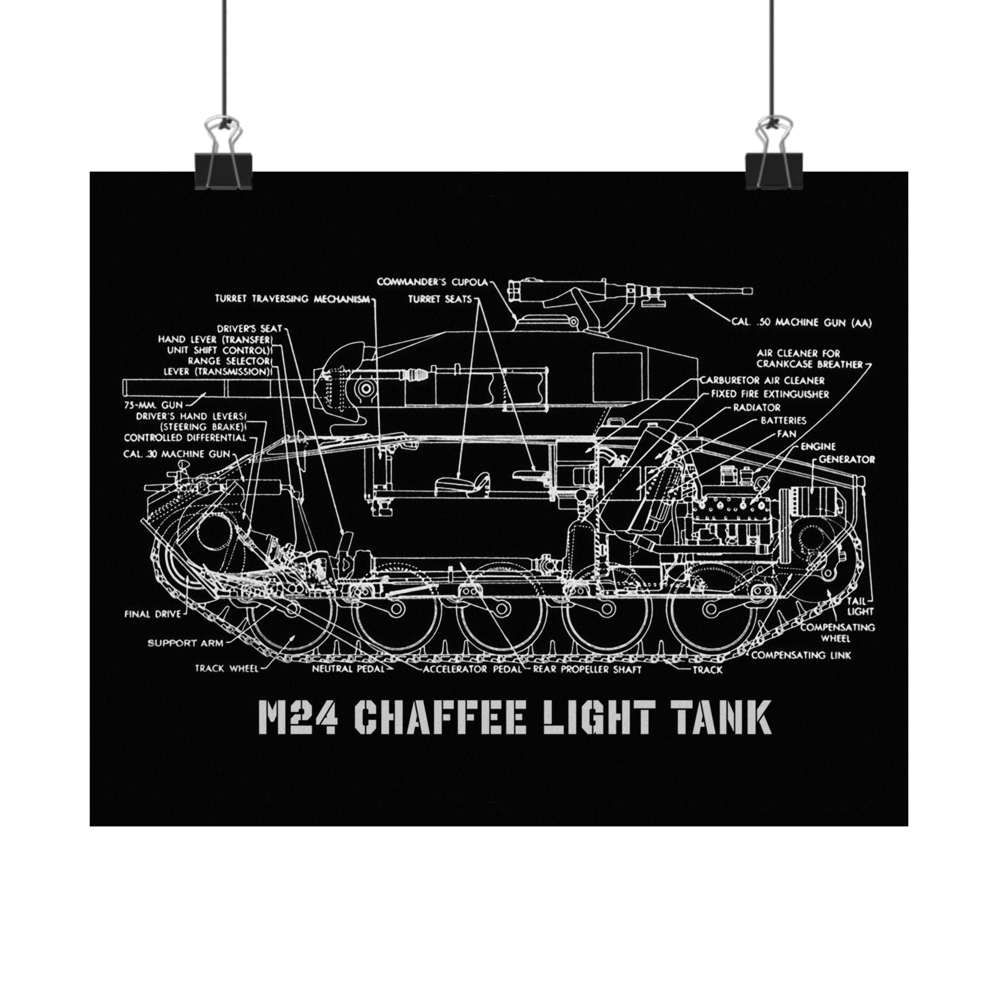 Matte Poster | M24 Chaffee Tank Cutaway