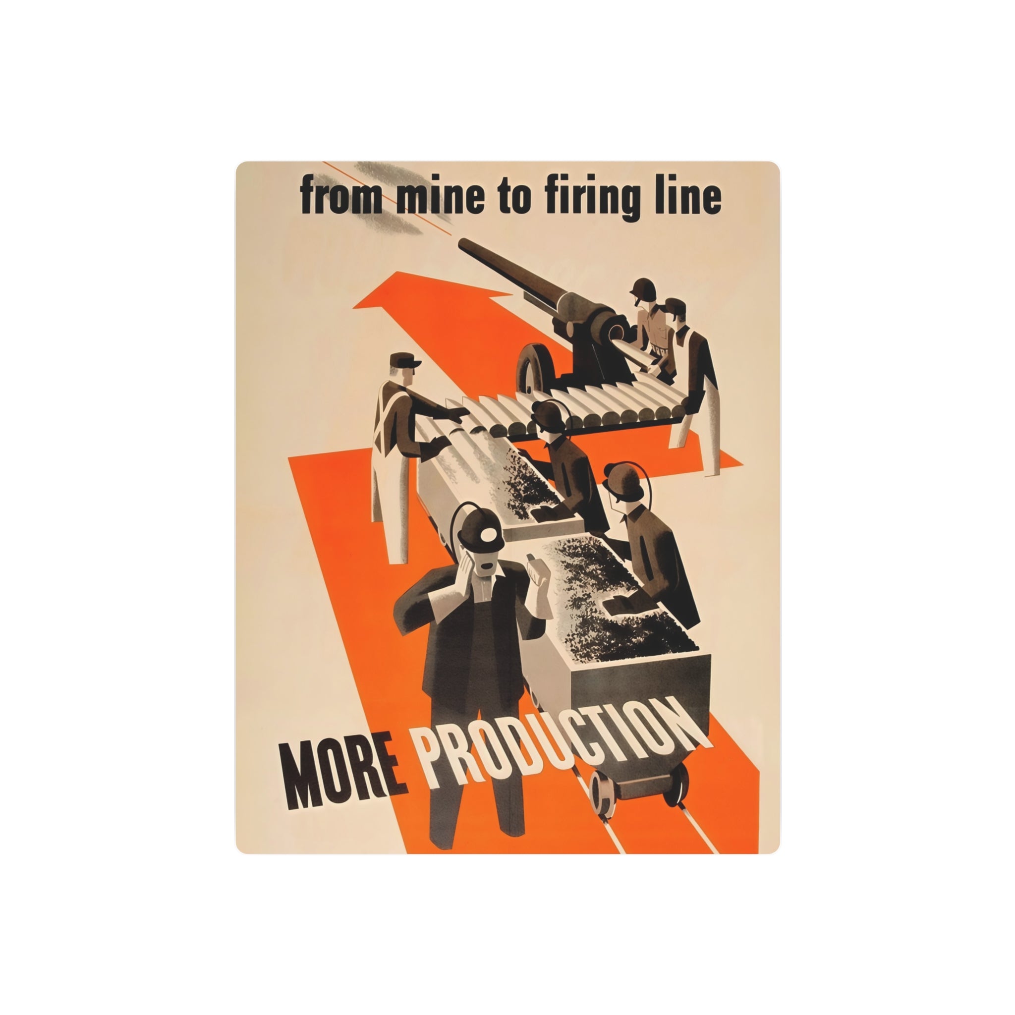Metal Poster | WW2 "Mine to Firing Line" Propaganda Poster