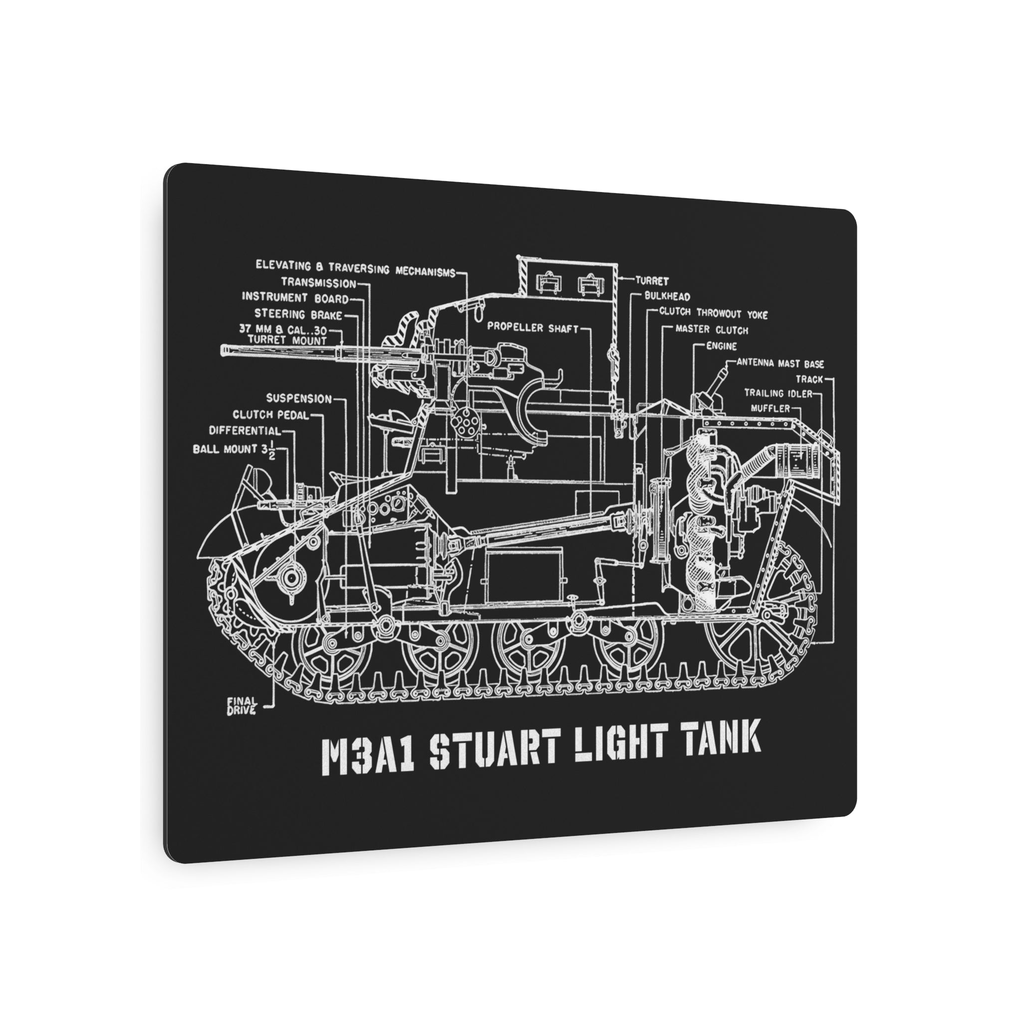 Metal Poster | M3A1 Stuart Tank Cutaway