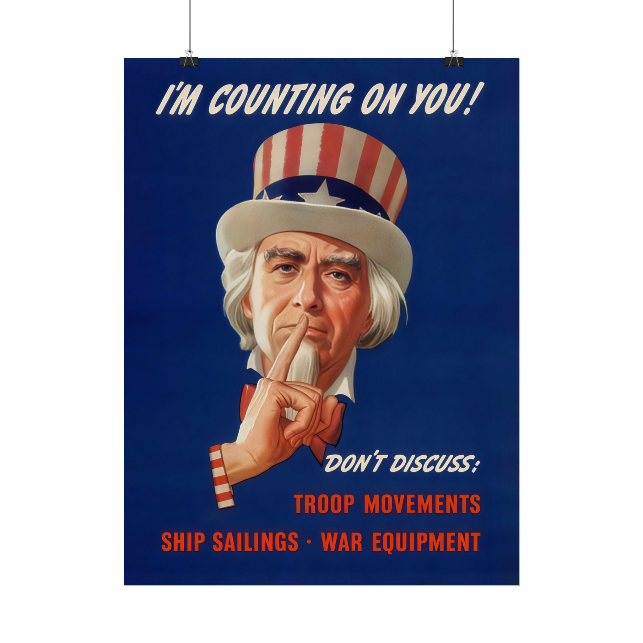 Vintage Glossy Poster | WW2 "Uncle Sam" Propaganda Poster