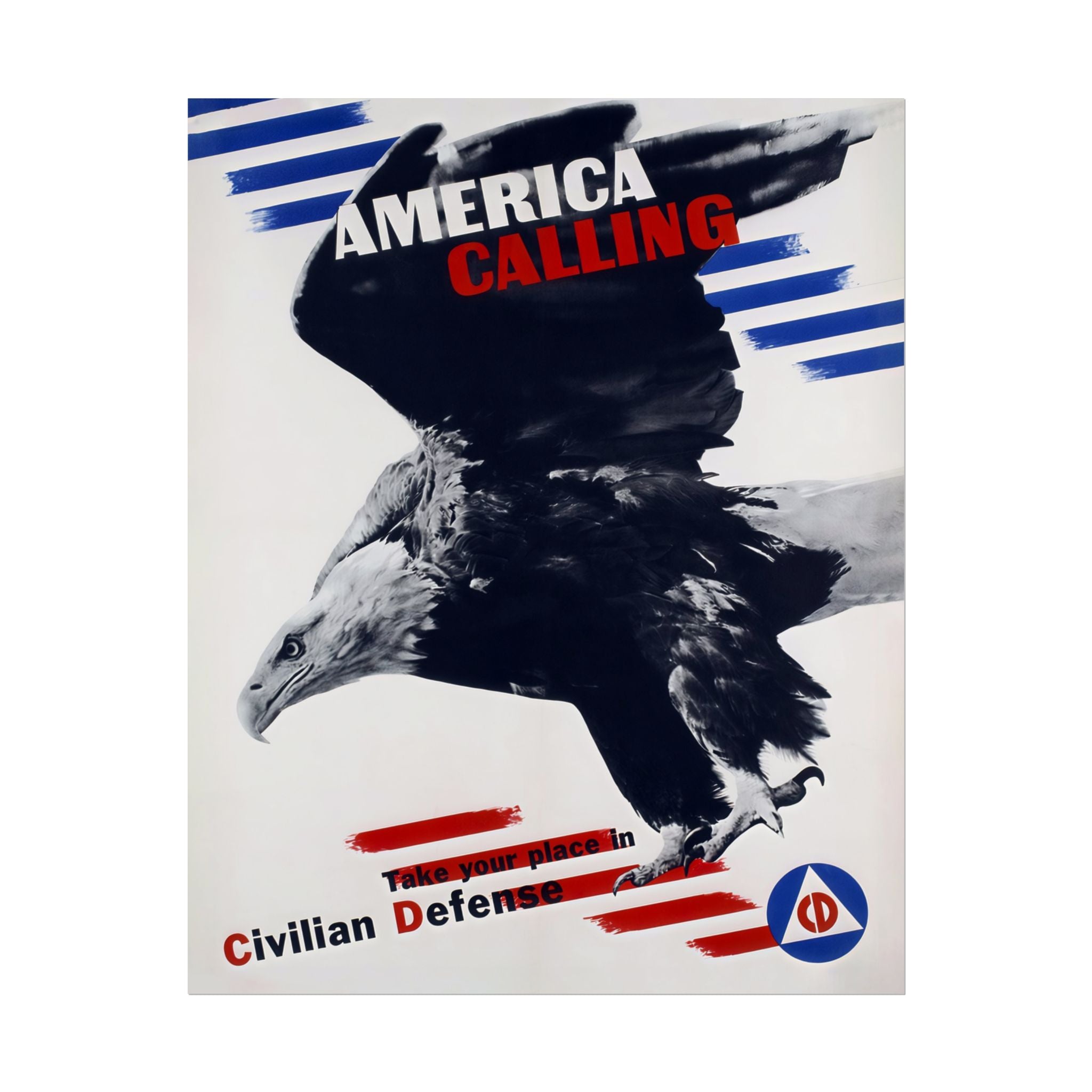 Vintage Glossy Poster | WW2 "America Calling" Civilian Defense Poster