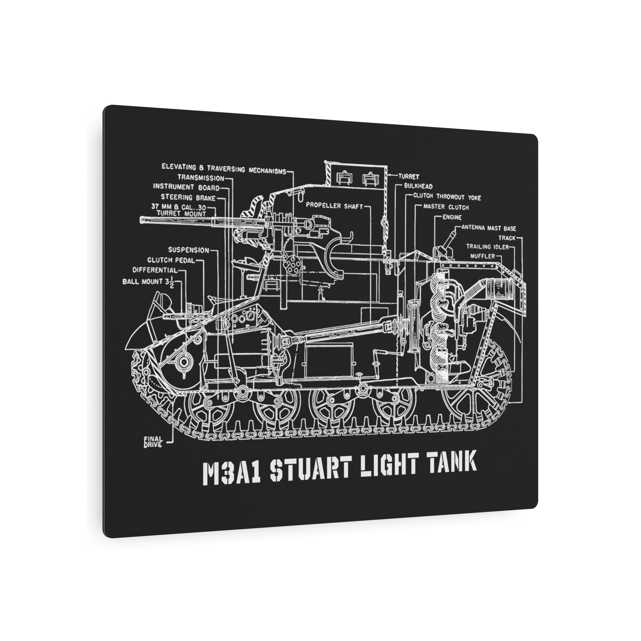 Metal Poster | M3A1 Stuart Tank Cutaway