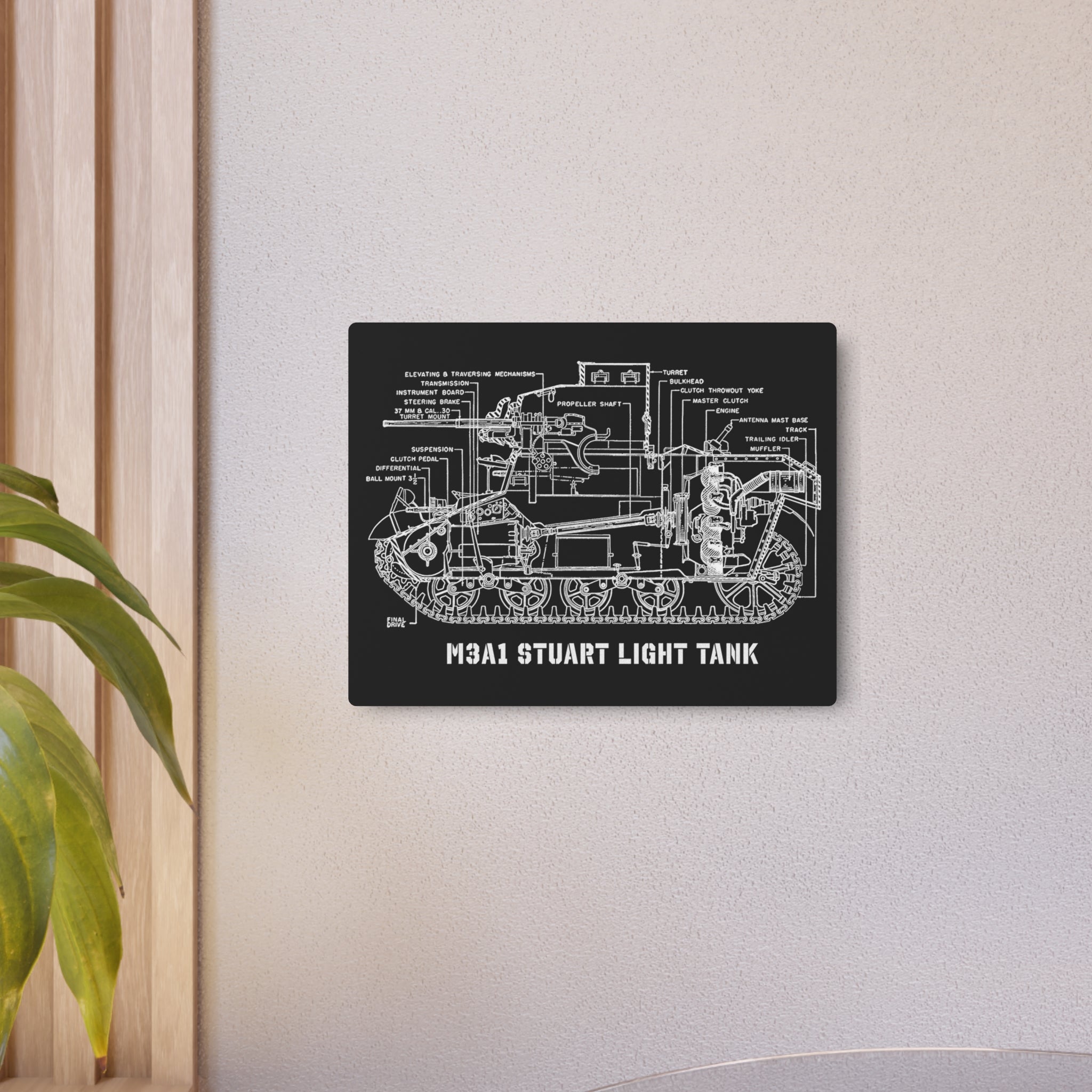 Metal Poster | M3A1 Stuart Tank Cutaway